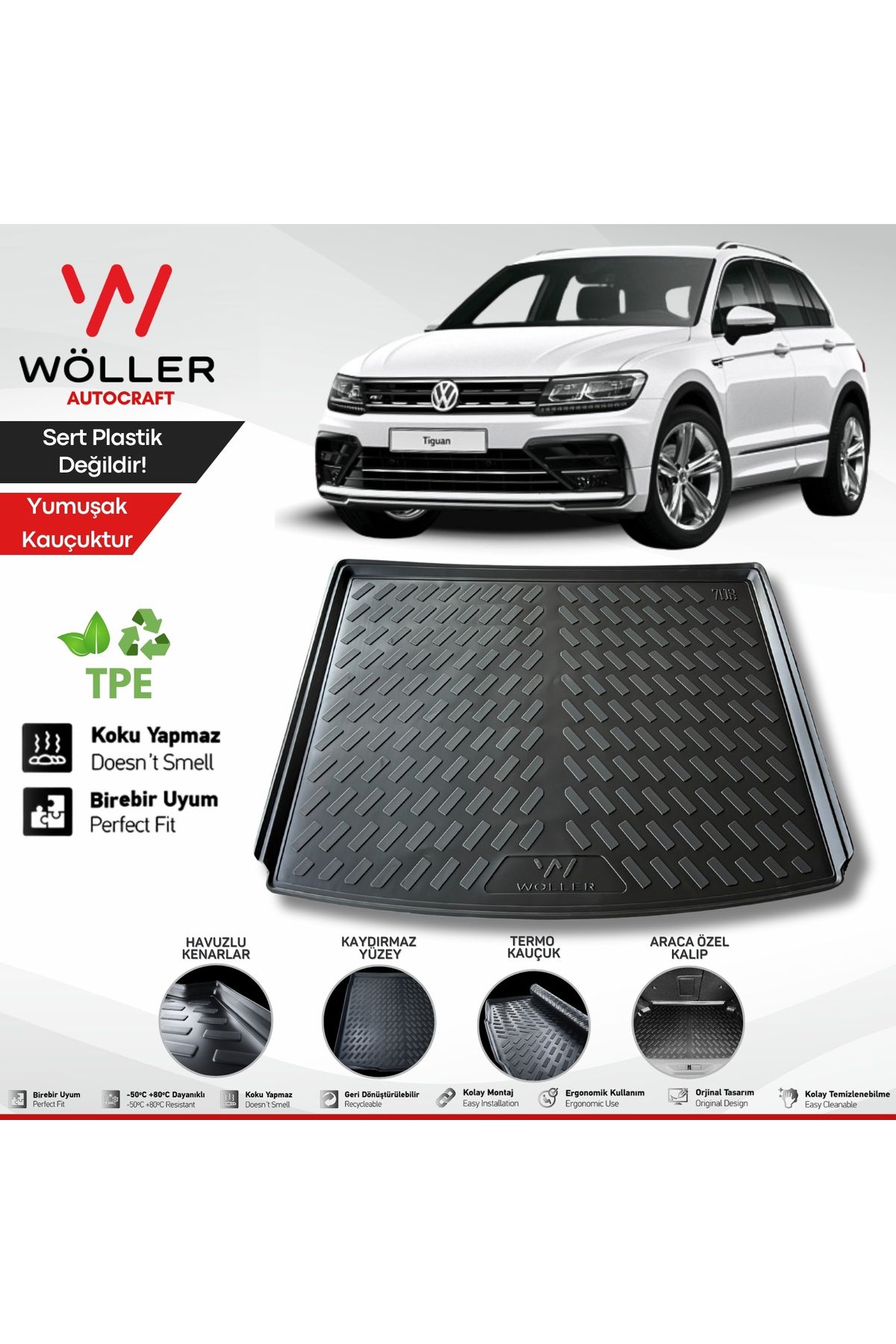 wöller Volkswagen Tiguan Bagaj Havuzu 2016 2023 Arası 3d Ultralflex Esnek