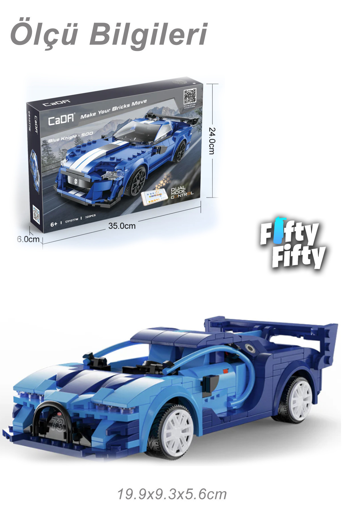 Vagonlife-Cada Blue Race Car - Remote Control, 325 Piece Toy Set - C51073W 3