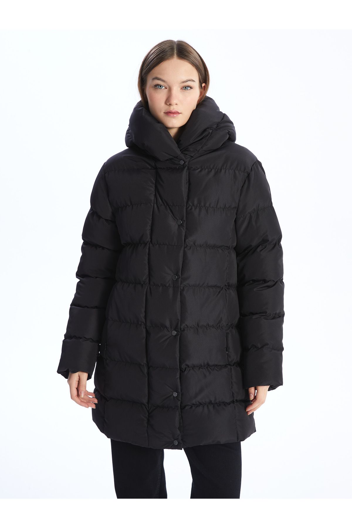LC Waikiki-Dámský kabát s kapucí Puffer 3