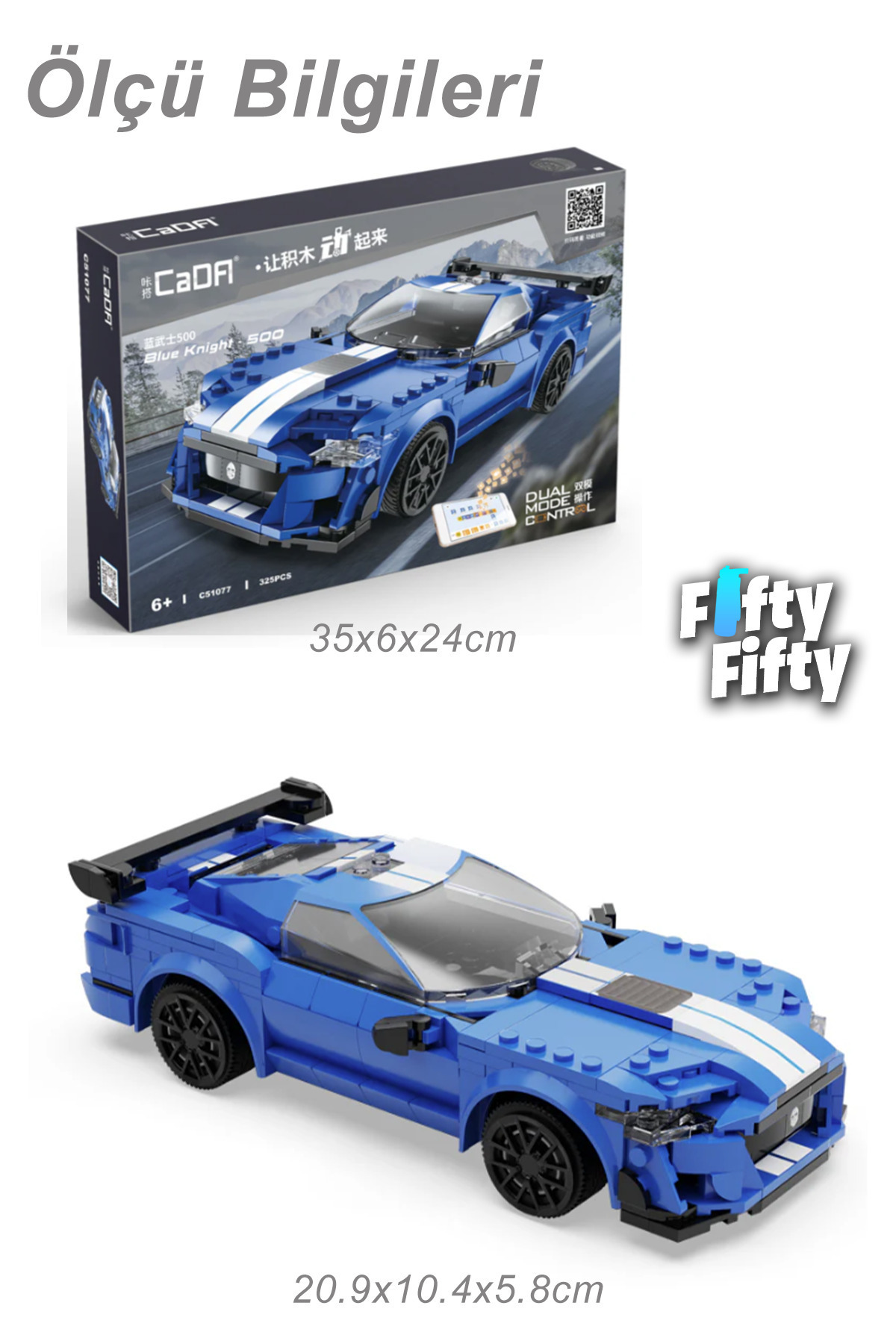 Vagonlife-Cada Blue Knight Race Car - Remote Controlled (325 Pieces) Toy Set 3