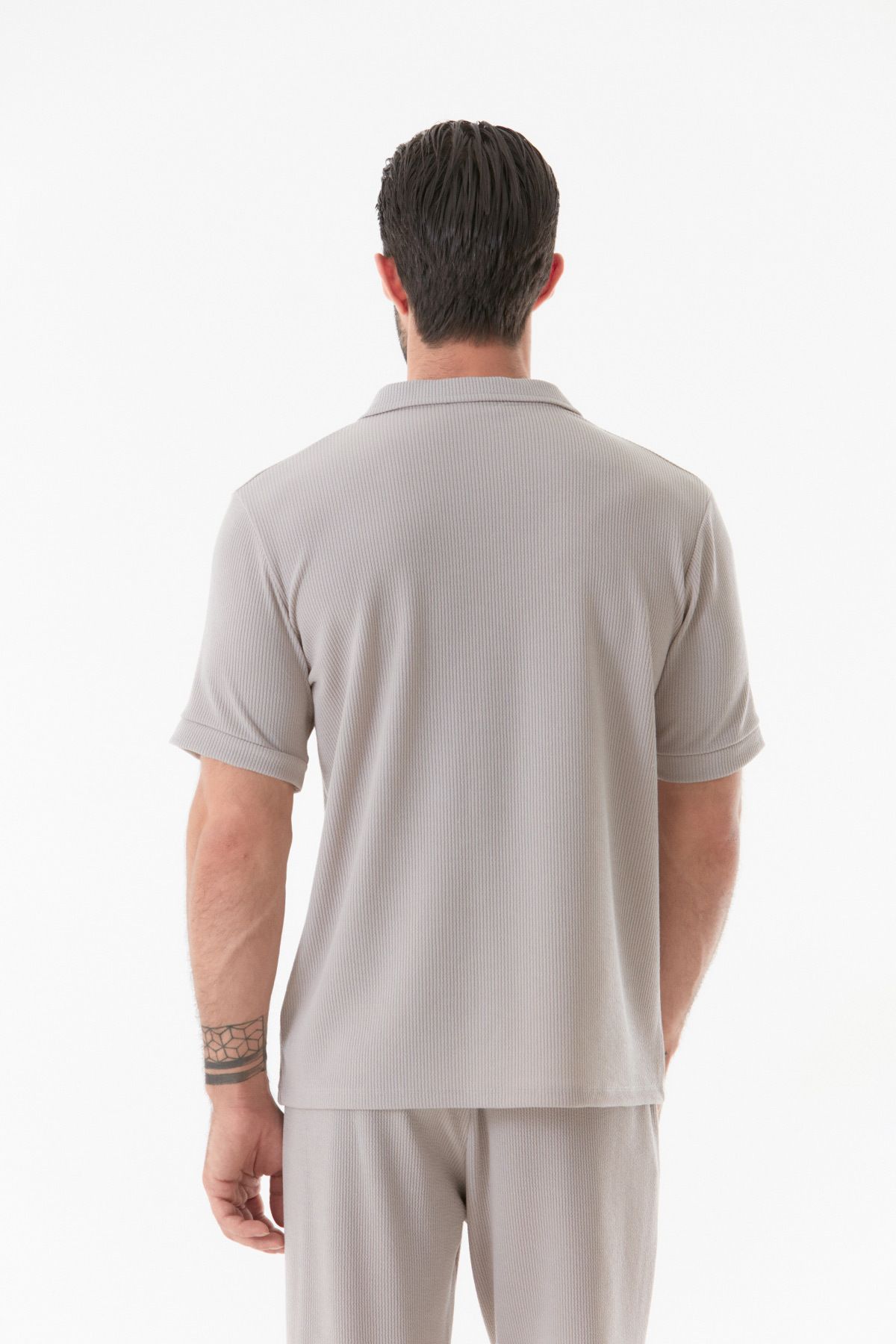 Fulla Moda-Short Sleeve Basic Corduroy Shirt 4