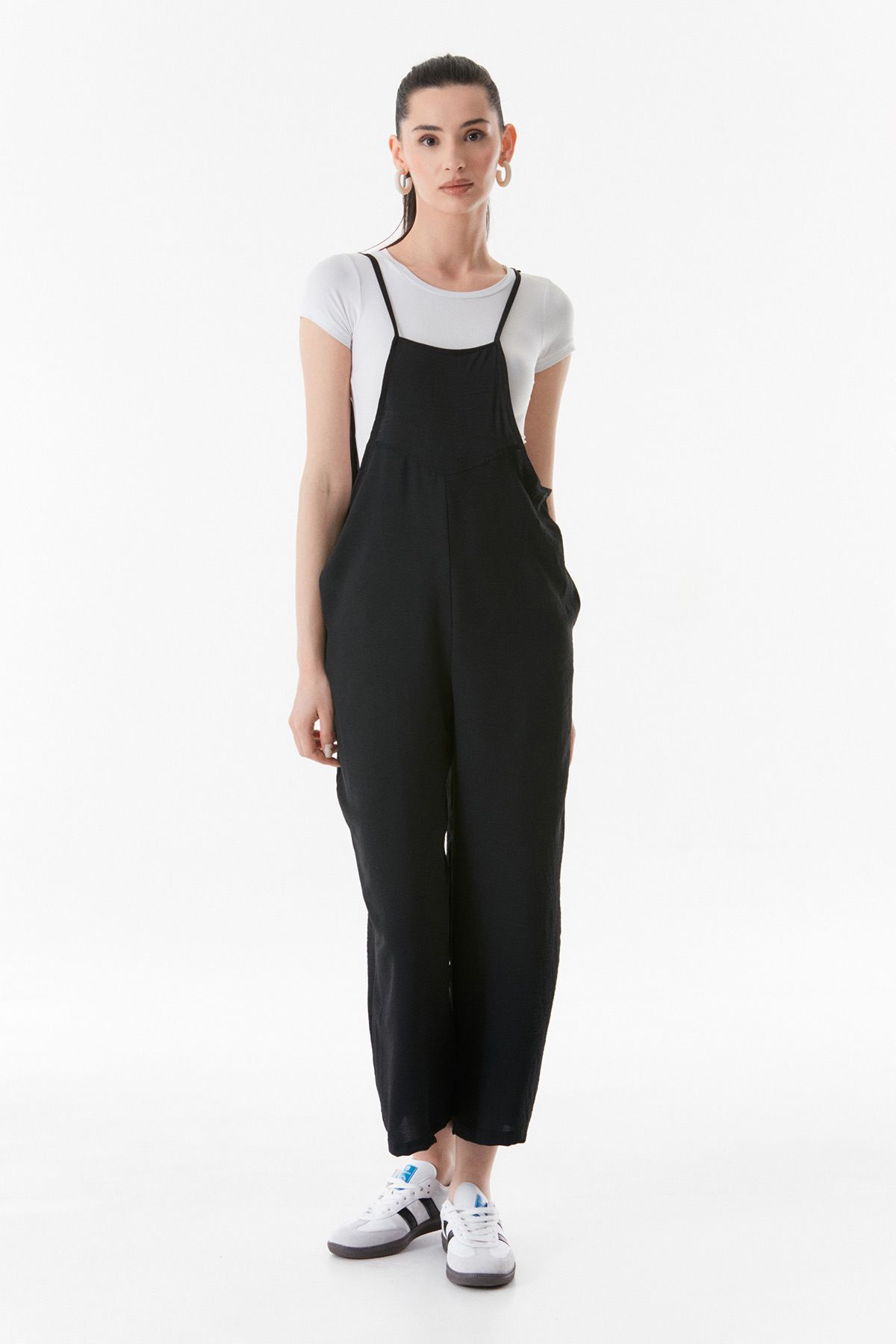 Fulla Moda-Ayrobin Fabric Casual Jumpsuit - Rope Strap 6