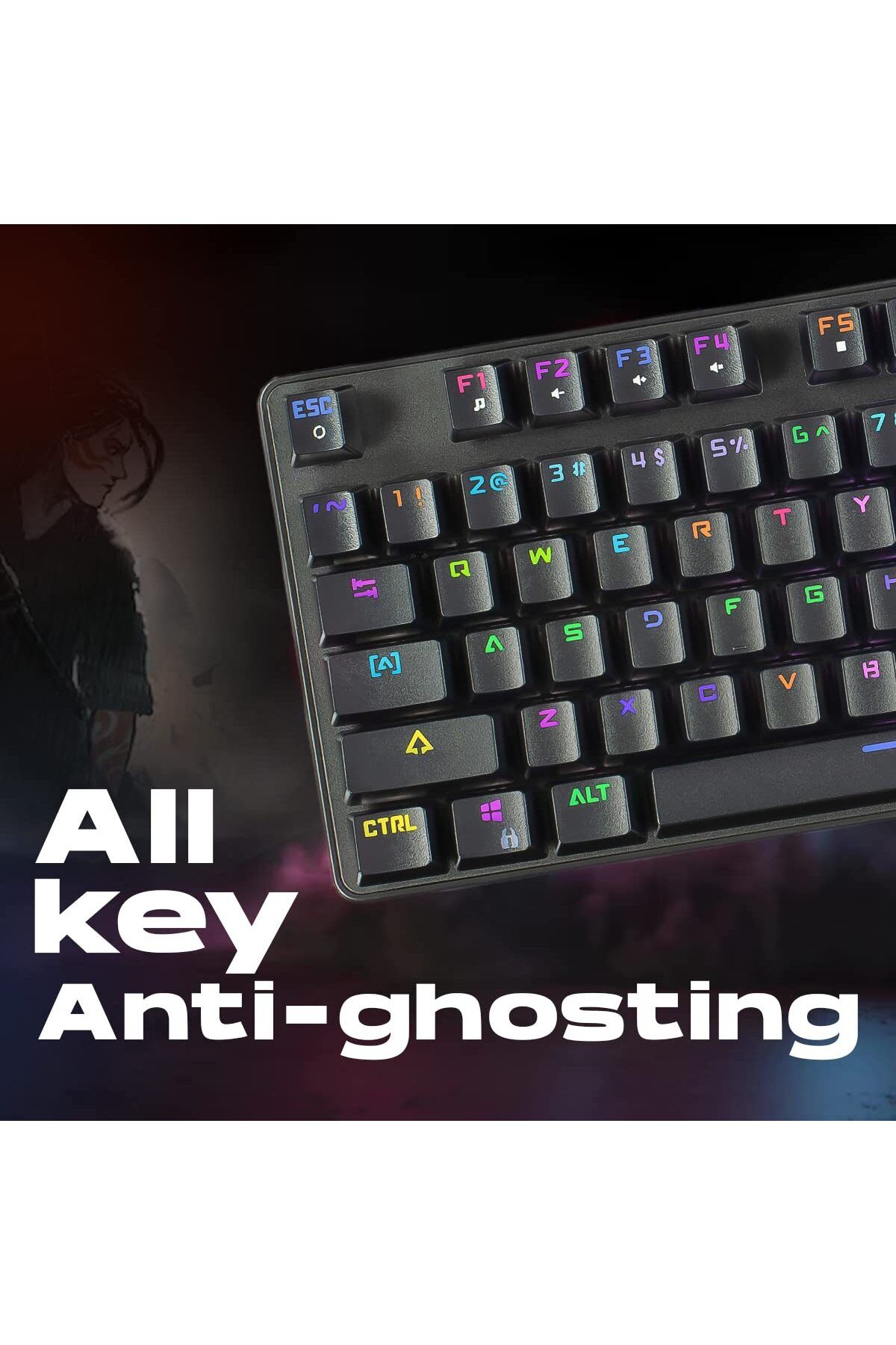 Cosmic Byte-Cosmic Byte CB-GK-34 Firefly RGB Ten-Keyless Keyboard, Outemu Red Switch (Black) 5