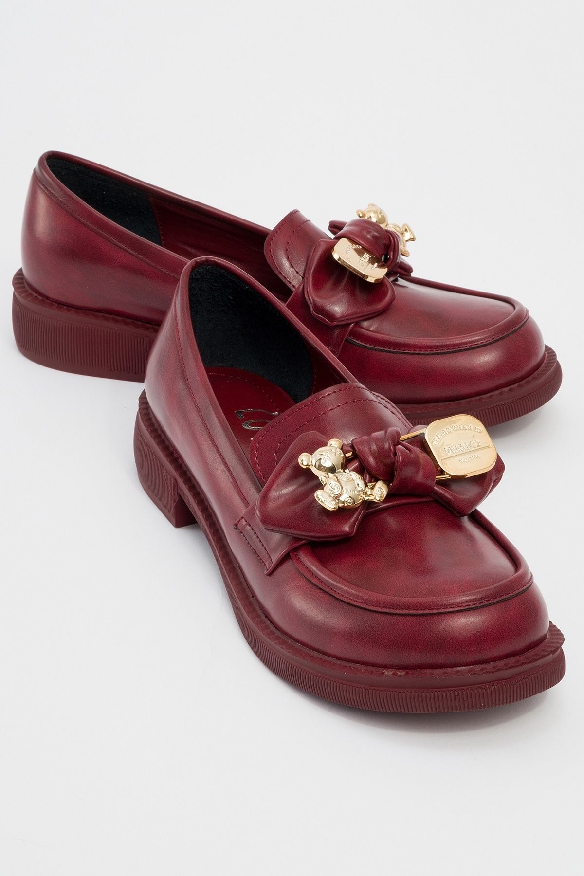 LuviShoes-ARDEN Claret Red Skin Damen-Loafer 1