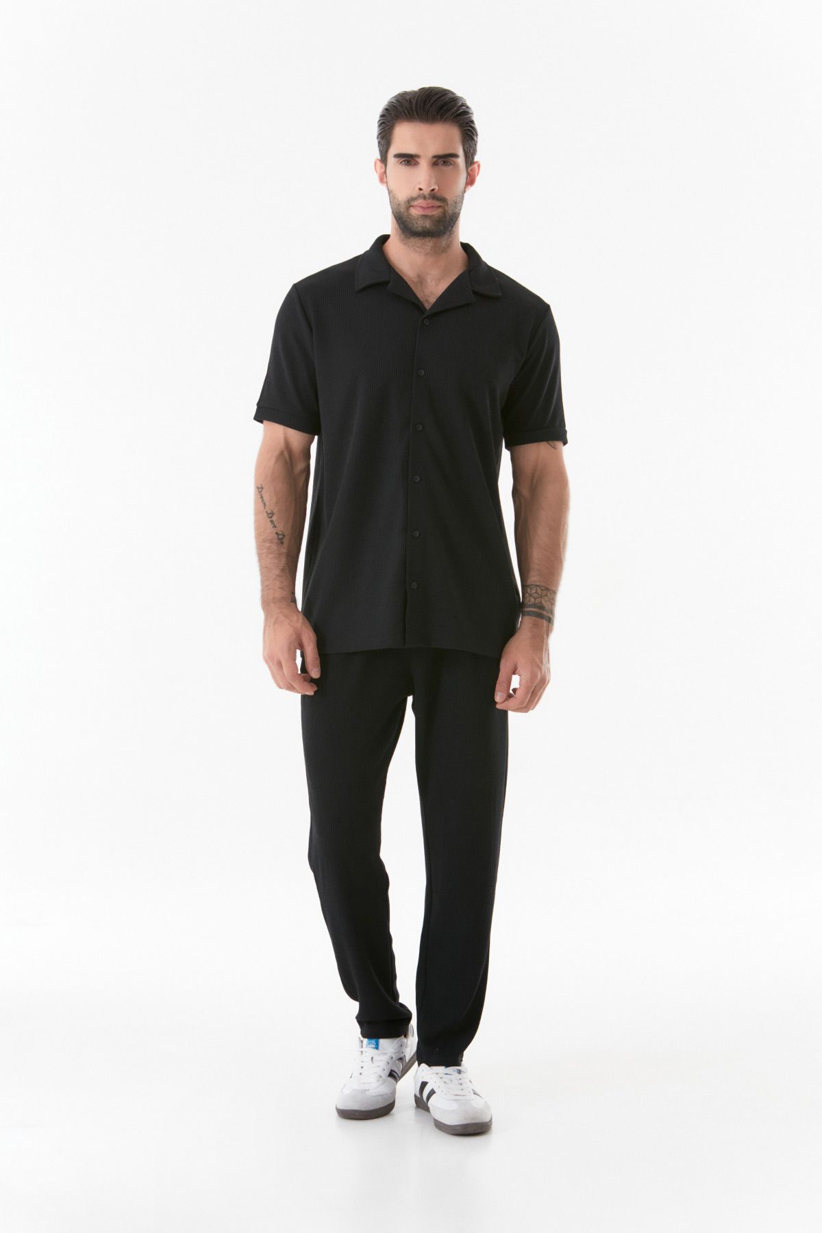 Fulla Moda-Short Sleeve Basic Corduroy Shirt 3