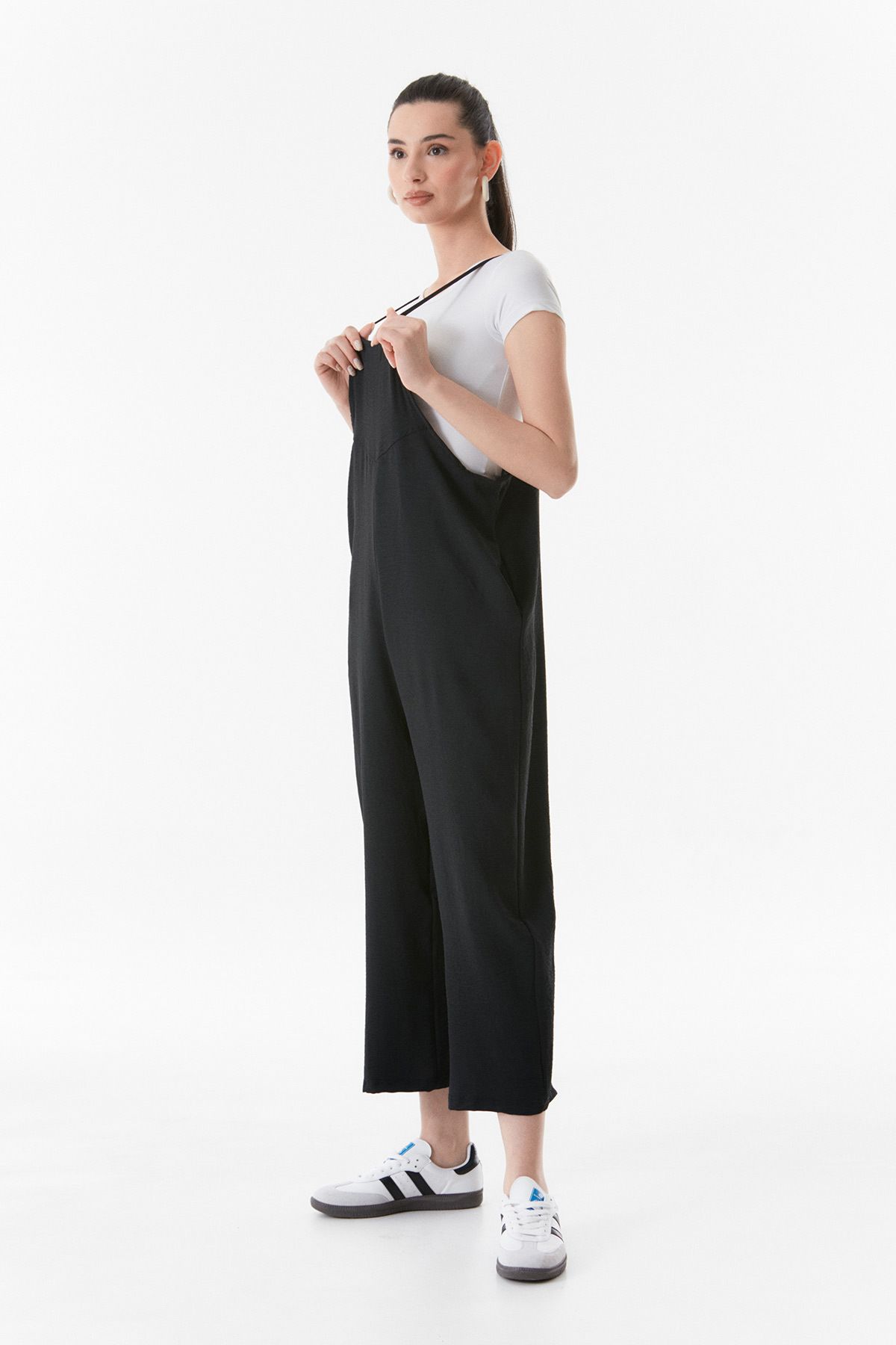 Fulla Moda-Ayrobin Fabric Casual Jumpsuit - Rope Strap 5
