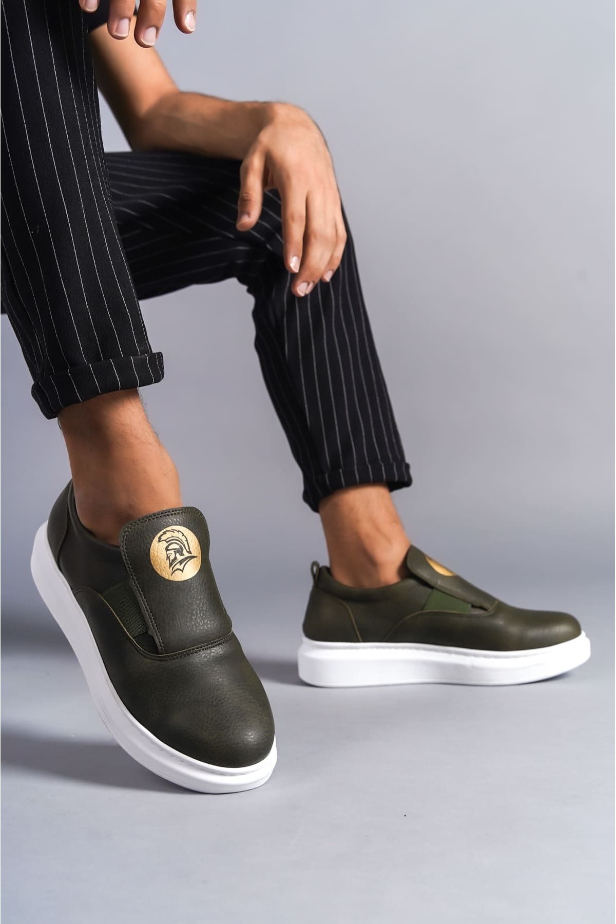 Fashi10 Bağcıksız Cilt Erkek Günlük Sneaker Ayakkabı