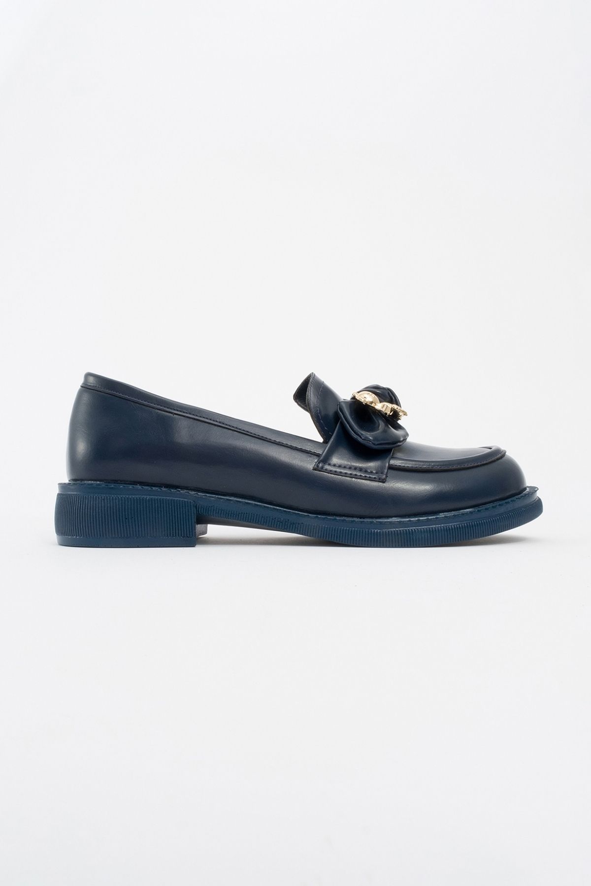 LuviShoes-Arden Navy Leather Women's Loafer 4