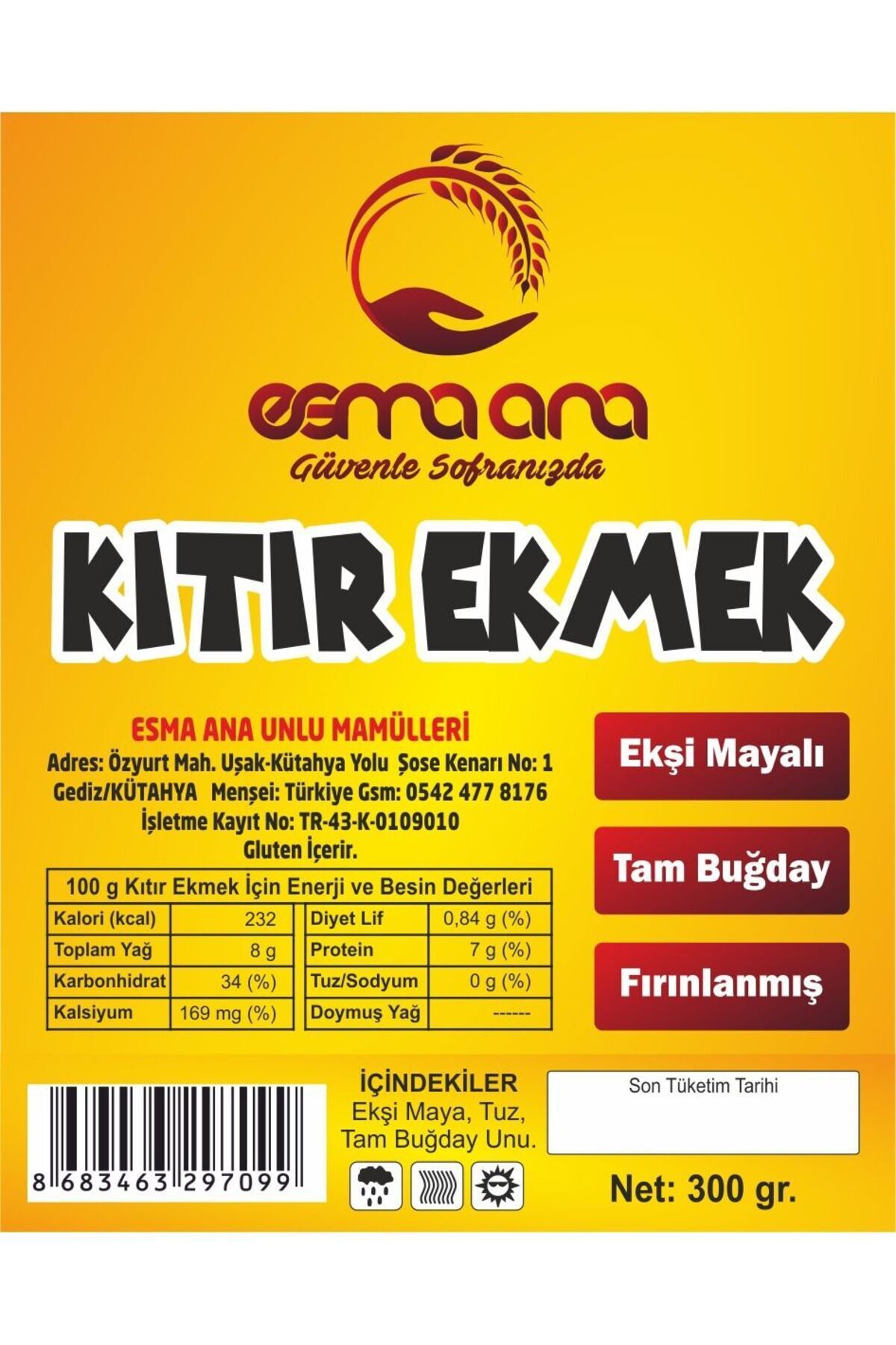 ESMA ANA KITIR EKMEK 300 GR