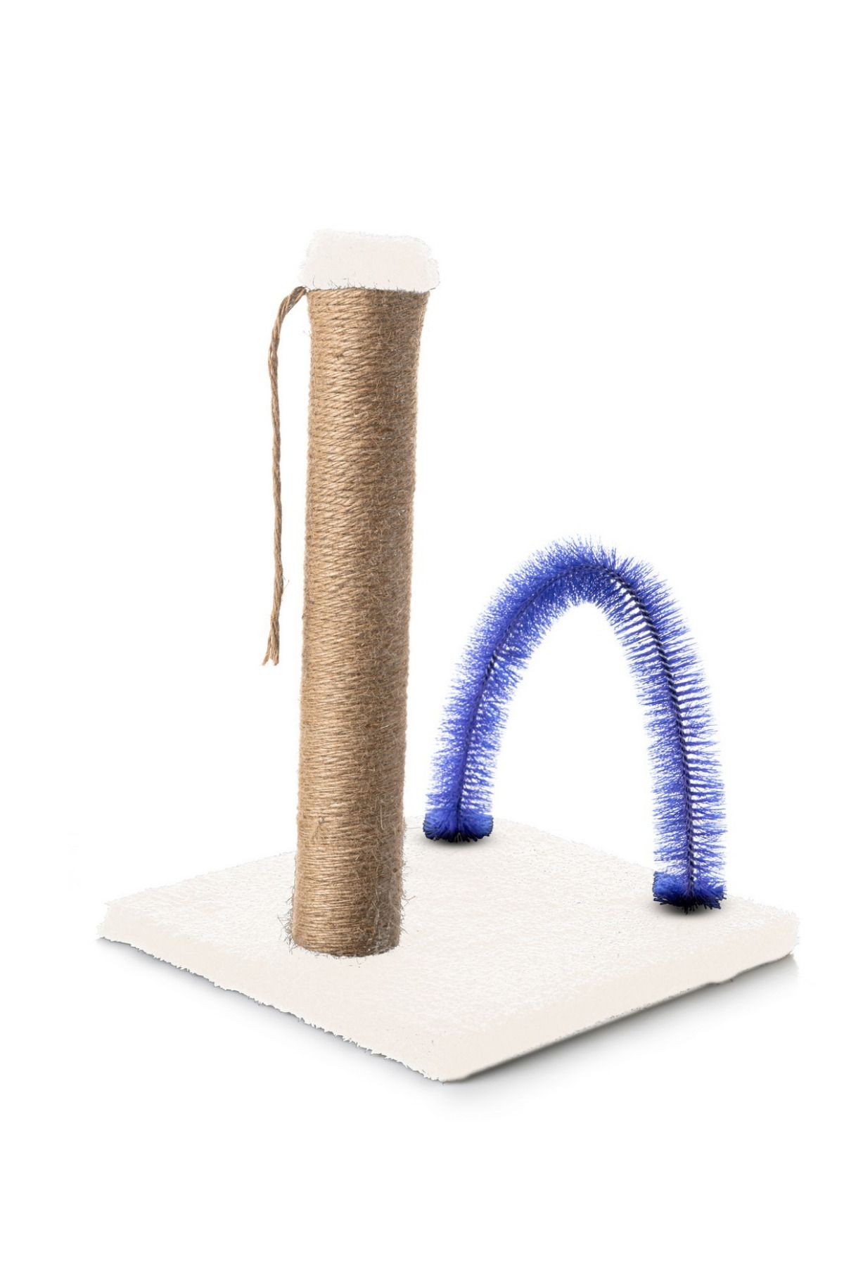 BEYLİNİ-Cat Scratching and Itching Board - Plush Fabric, Erasable Unassembled, 40cm Height (Cream) 1