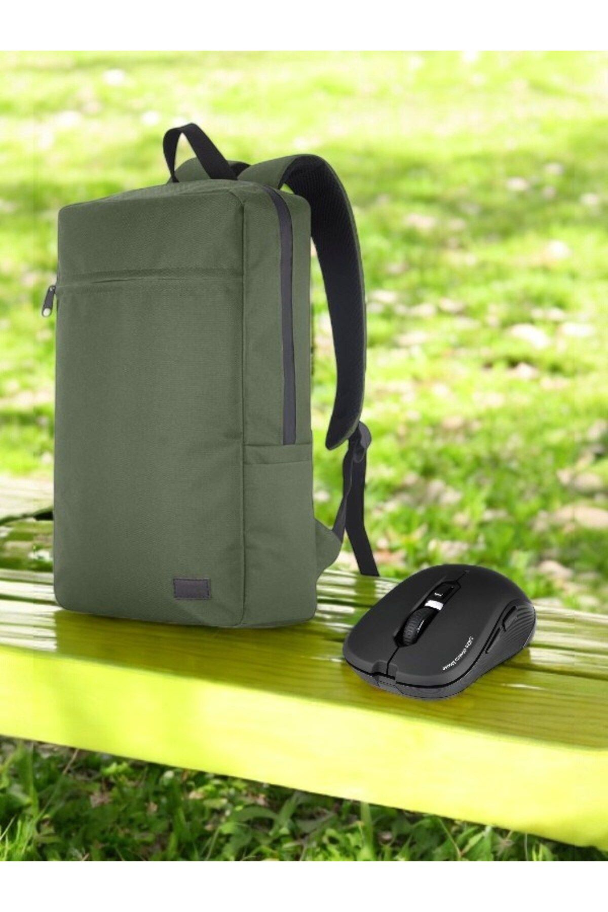 Classone-Mila Pr-Ek107 15.6' Waterproof Fabric - Zippered Notebook Backpack and Wireless Mouse 1