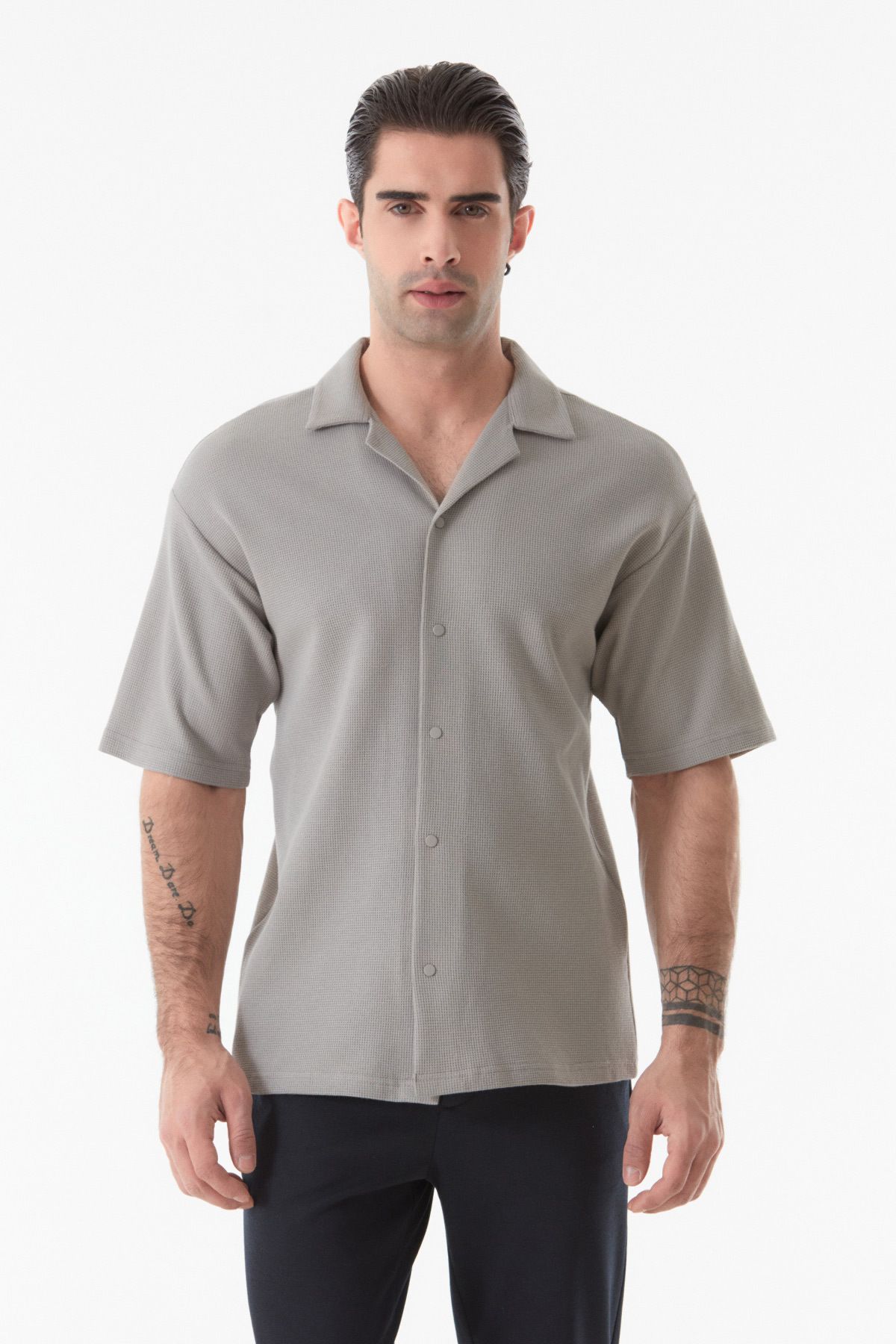 Fulla Moda-Basic Snap Shirt 1