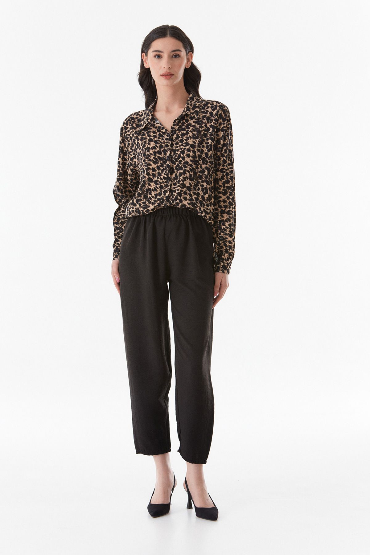 Fulla Moda-Fullamodest Leopard Pattern Large Size Palazzo Set 8