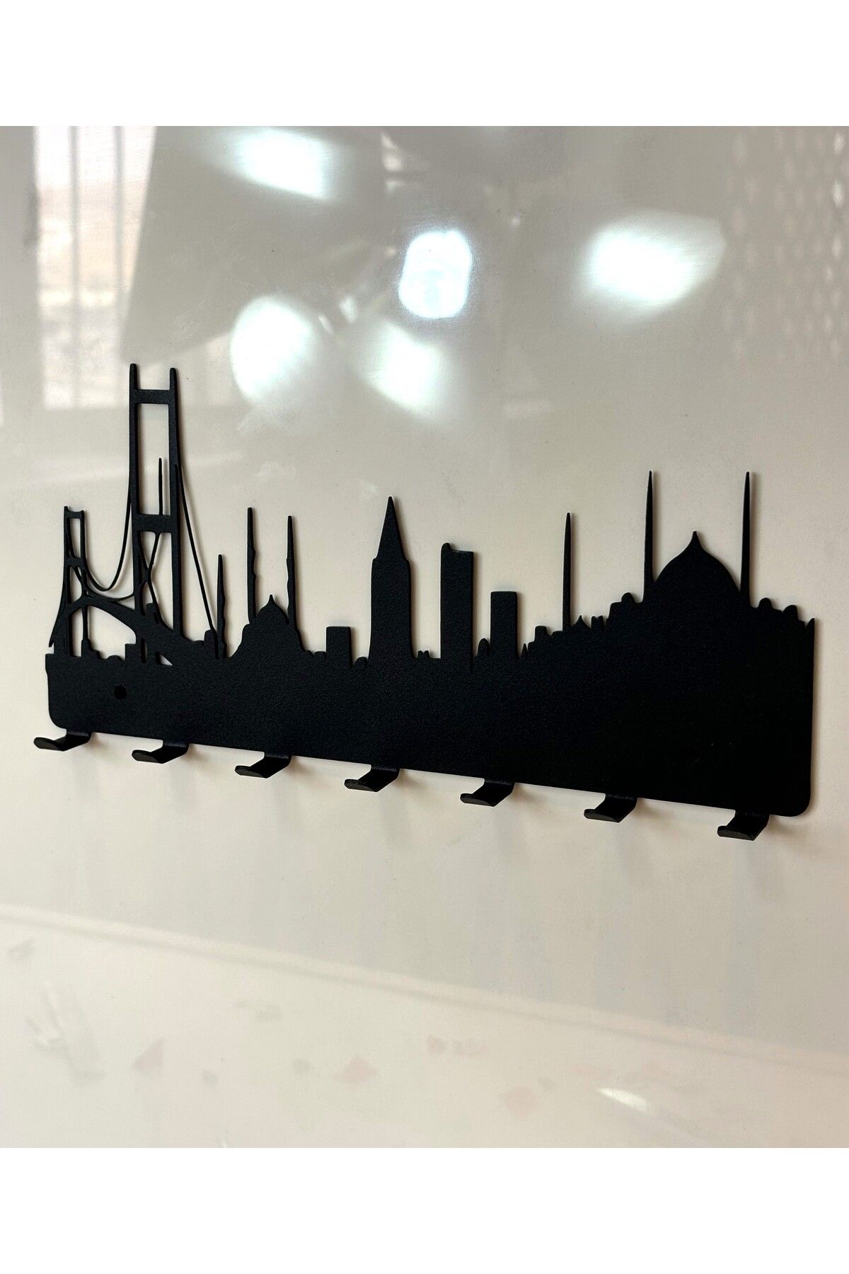 VELUX HOME-Metal Wall Key Hanger Istanbul Silhouette Keychain Home Decoration Hanger City Scenery 4