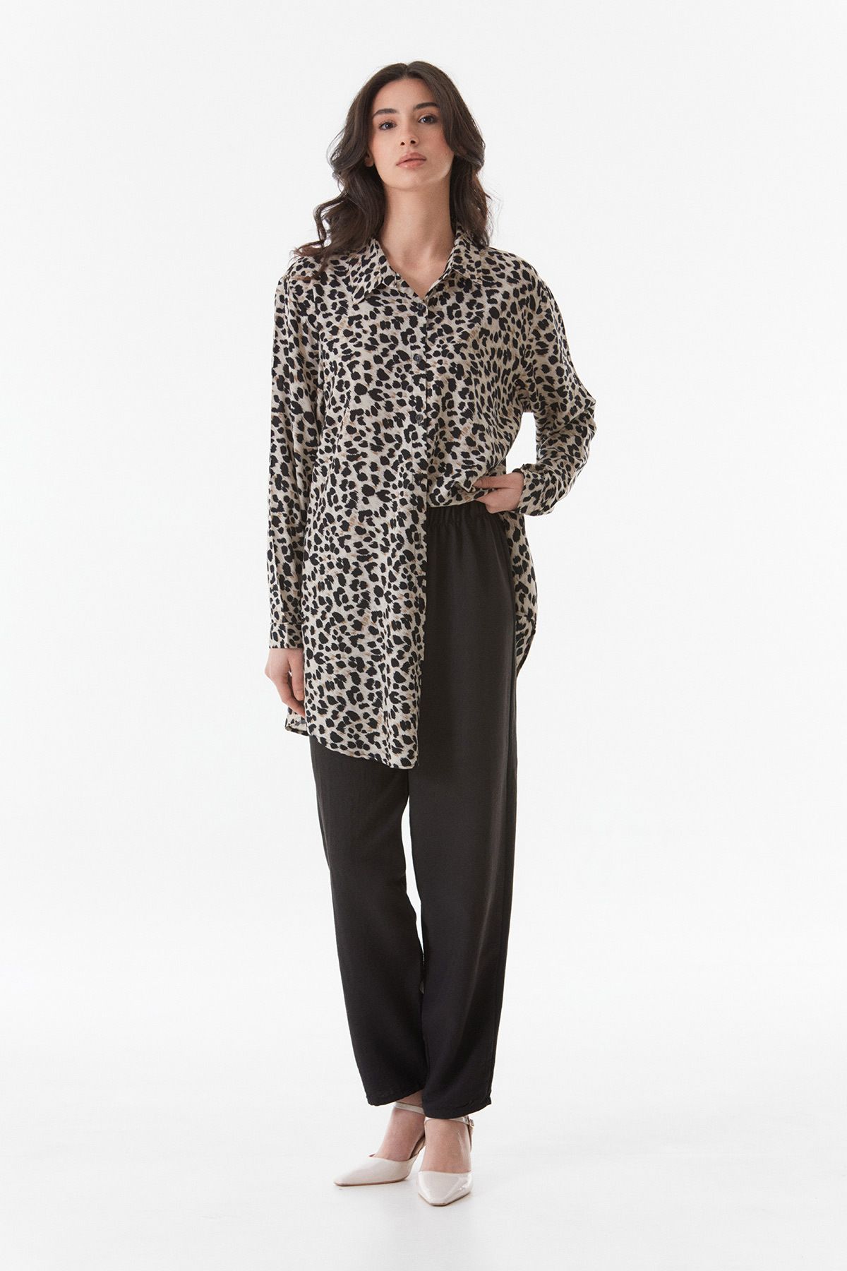 Fulla Moda-Plus Size Leopard Patterned Palazzo Set - Fullamodest 8