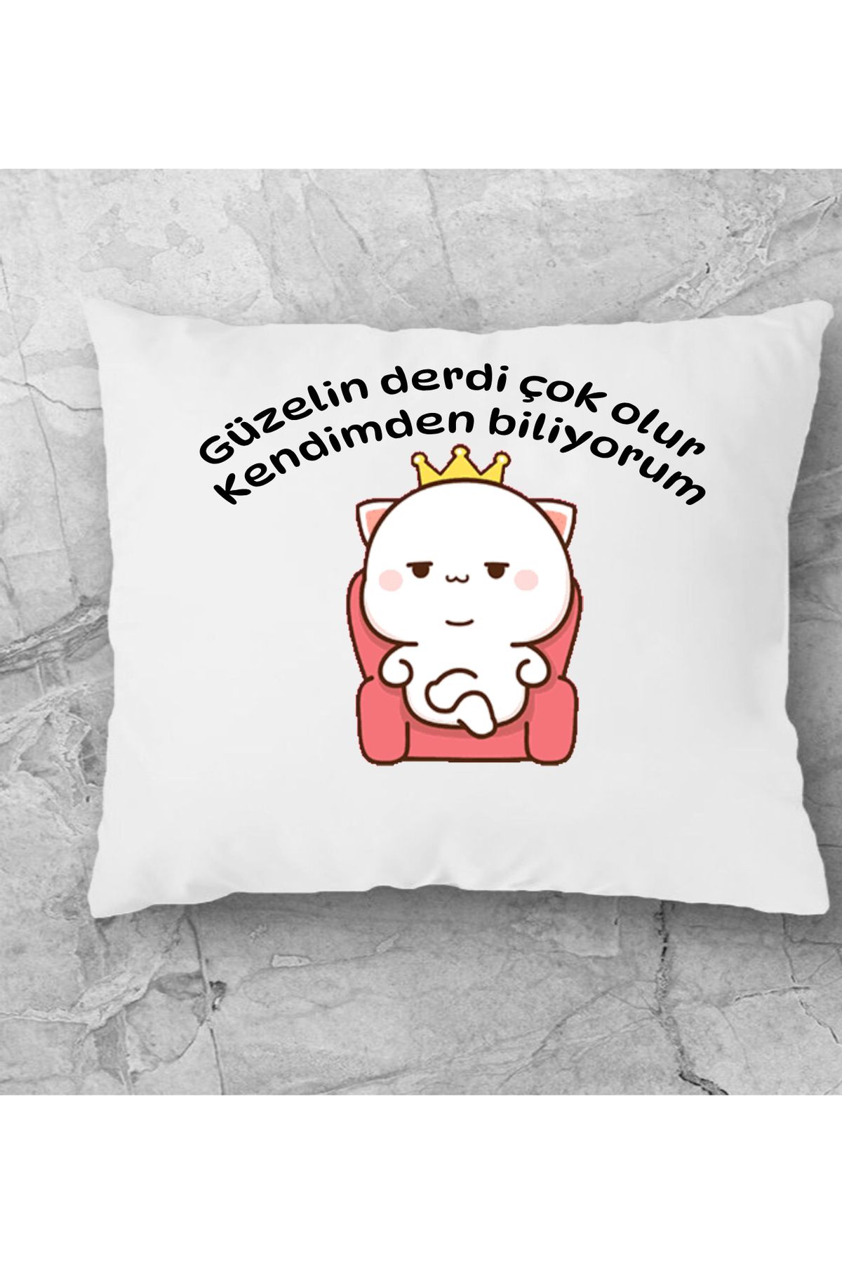 Genel Markalar güzelin derdi cok olur yazili yastik