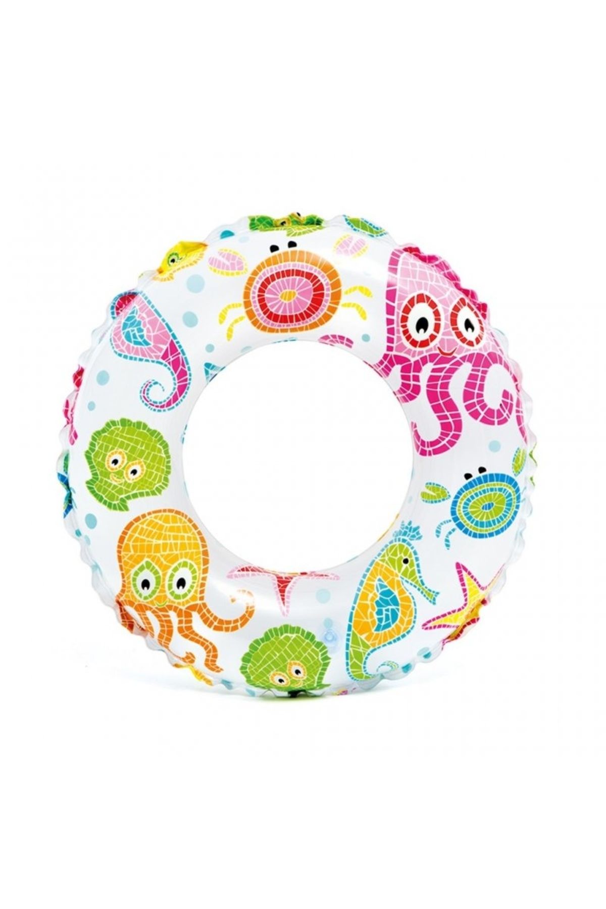 AboutThePerfect Renkli Simit Şişme Yüzme Simidi 51 Cm, Yaz ve Plaj Eğlencesi İçin Ideal