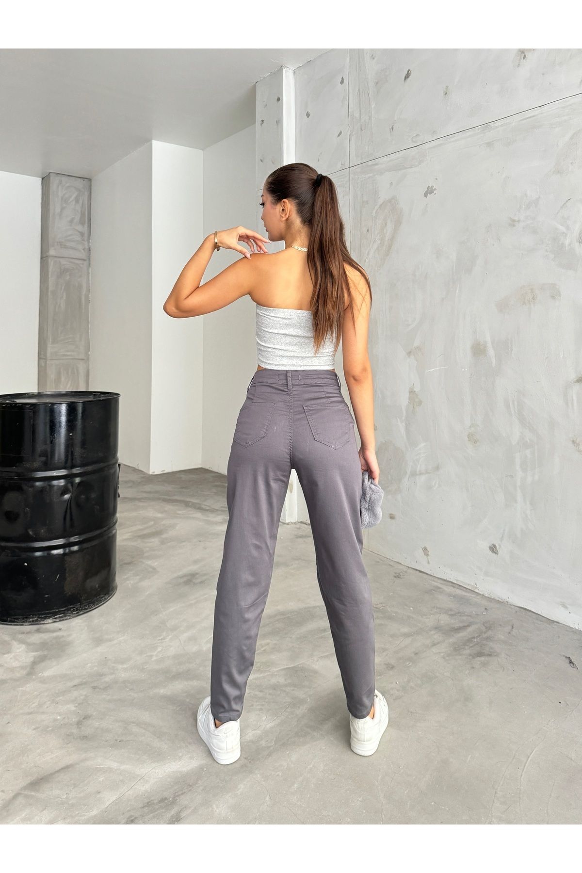 BİKELİFE-Women's High Waist Lycra/Stretchy Mom Pants 3