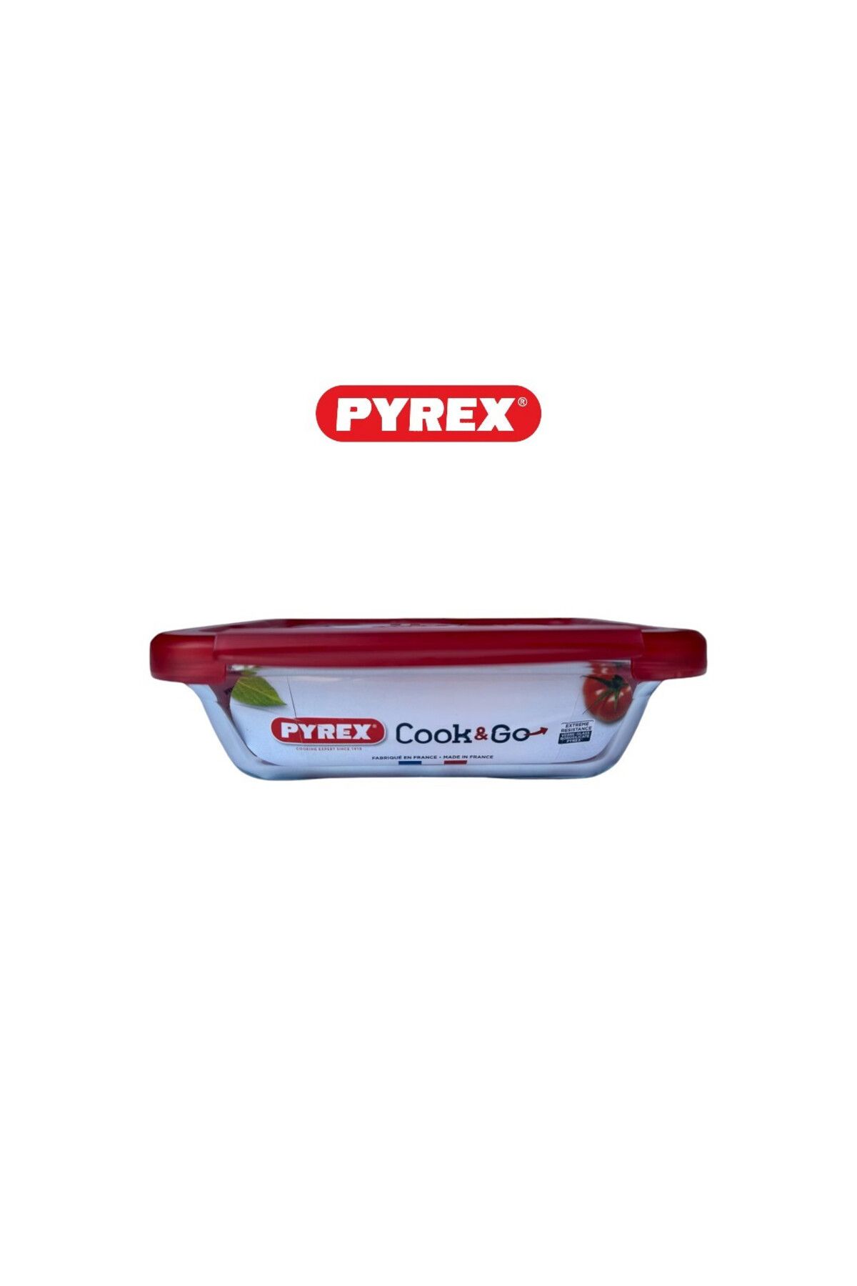 Pyrex-Cook&Go 0.8L Rectangle Storage Dish with Airtight Lid - RED 4