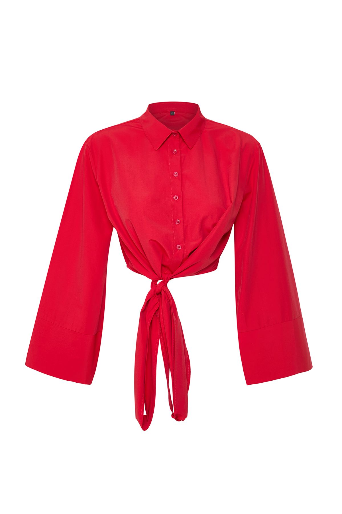 Trendyol Collection-Red Binding Részletes Normál Normál Fit Szövött ing TWOAW25GO00067 6