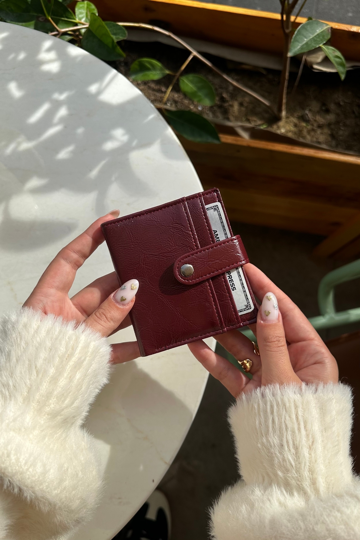 klovi  Bordo Cherry Red Cüzdan - Görsel 2