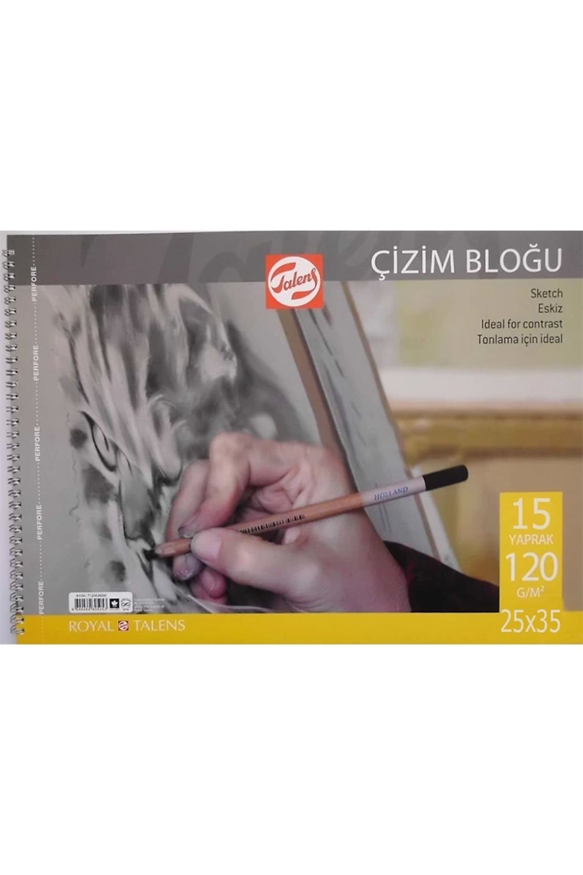 Talens-Painting Book - 25x35cm Drawing Block 120gr.15p.- T120253515 1