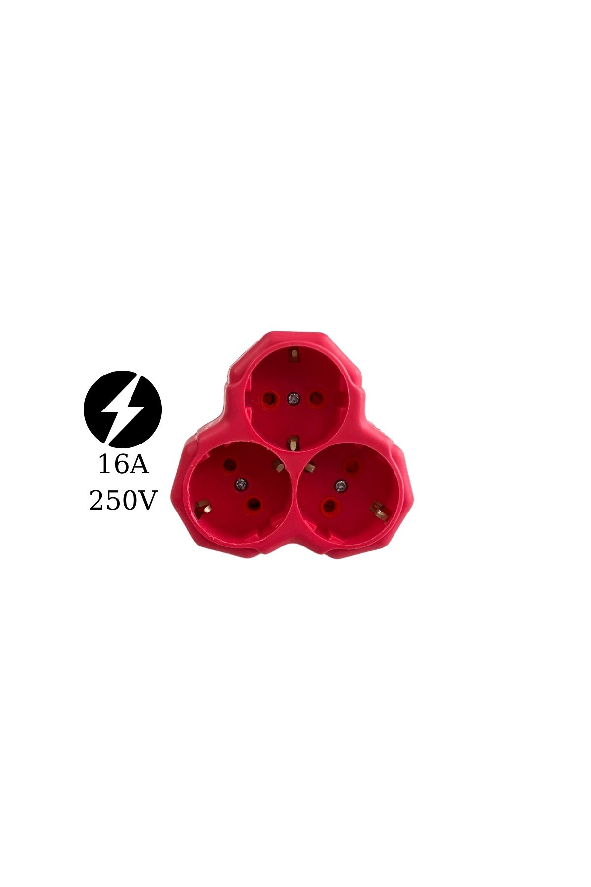 layfhex-Fuchsia Daisy Golyat - Grounded Triple Socket Multiplier and 3-Piece Plug Multiplication Set 4