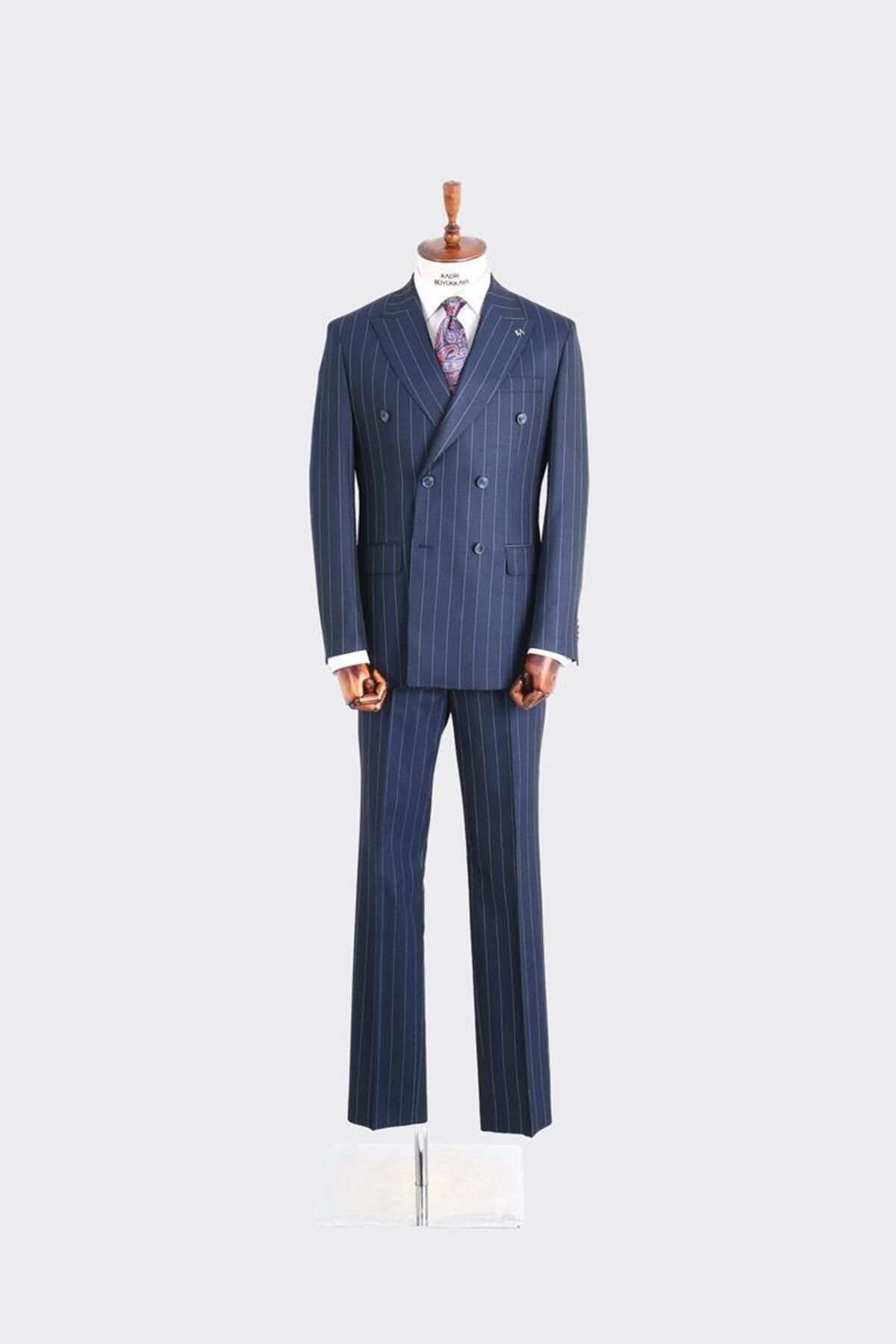 Kadir Büyükkaya-Swallow Collar Double Breasted Men's Suit-Kax1201S 4