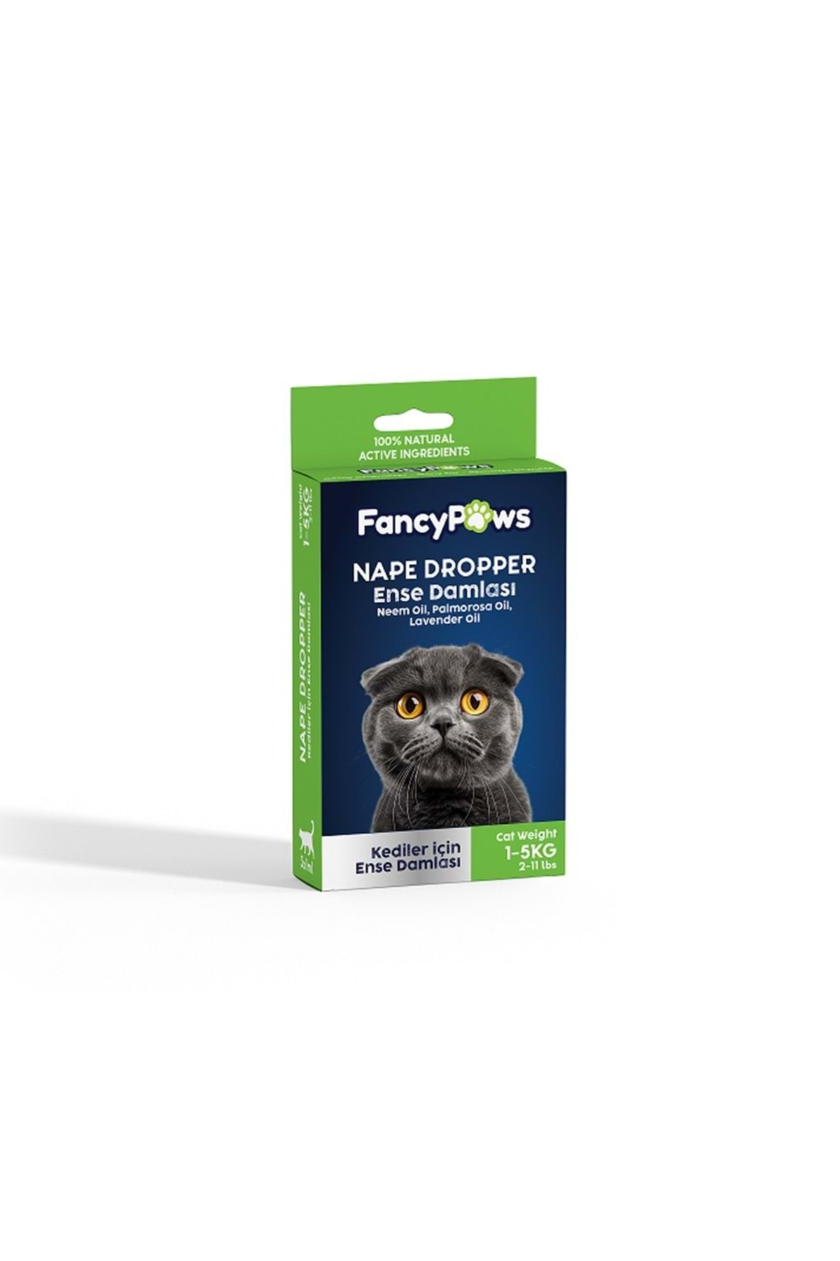Fancy Paws Kedi Ense Bit Pire Kene Deri Bakımı Bitkisel Damla 1-5 Kg arası kedilere (3 adet x 1 ml)