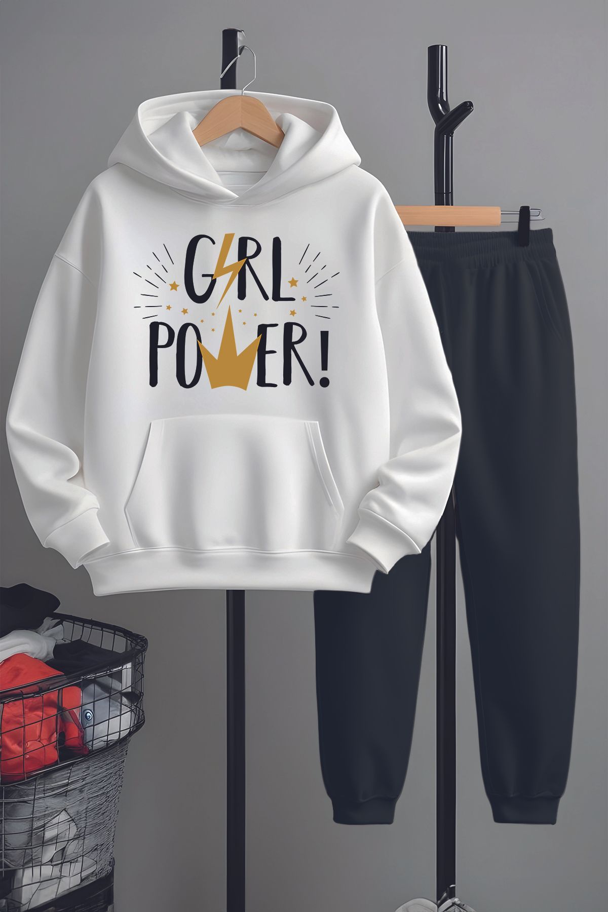 MYADA Set De Trening Pentru Fete Cu Imprimeu Gril Power 22437-8 Femeie - 5–6 years