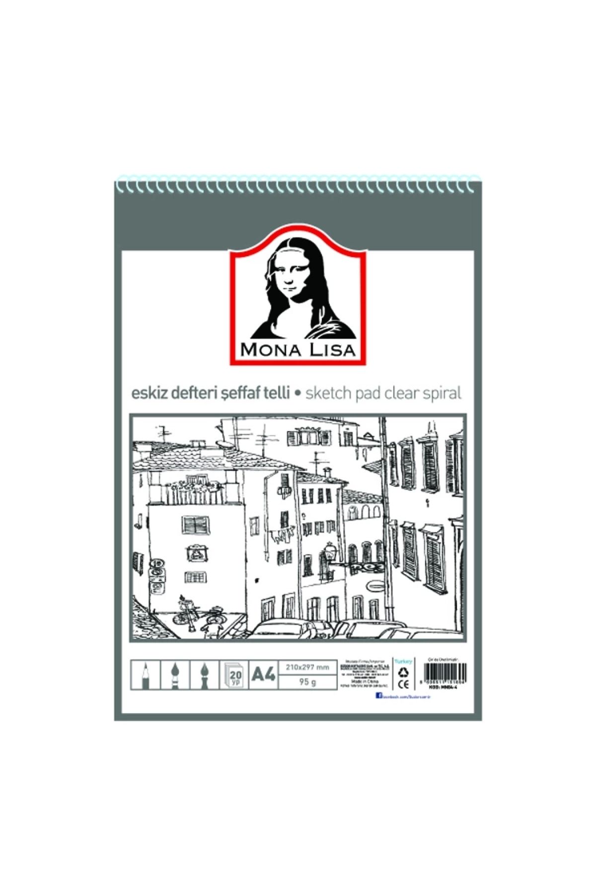Monalisa-Mn04-4 Sketchbook with Transparent Wire A4 95g 20 Yp 1