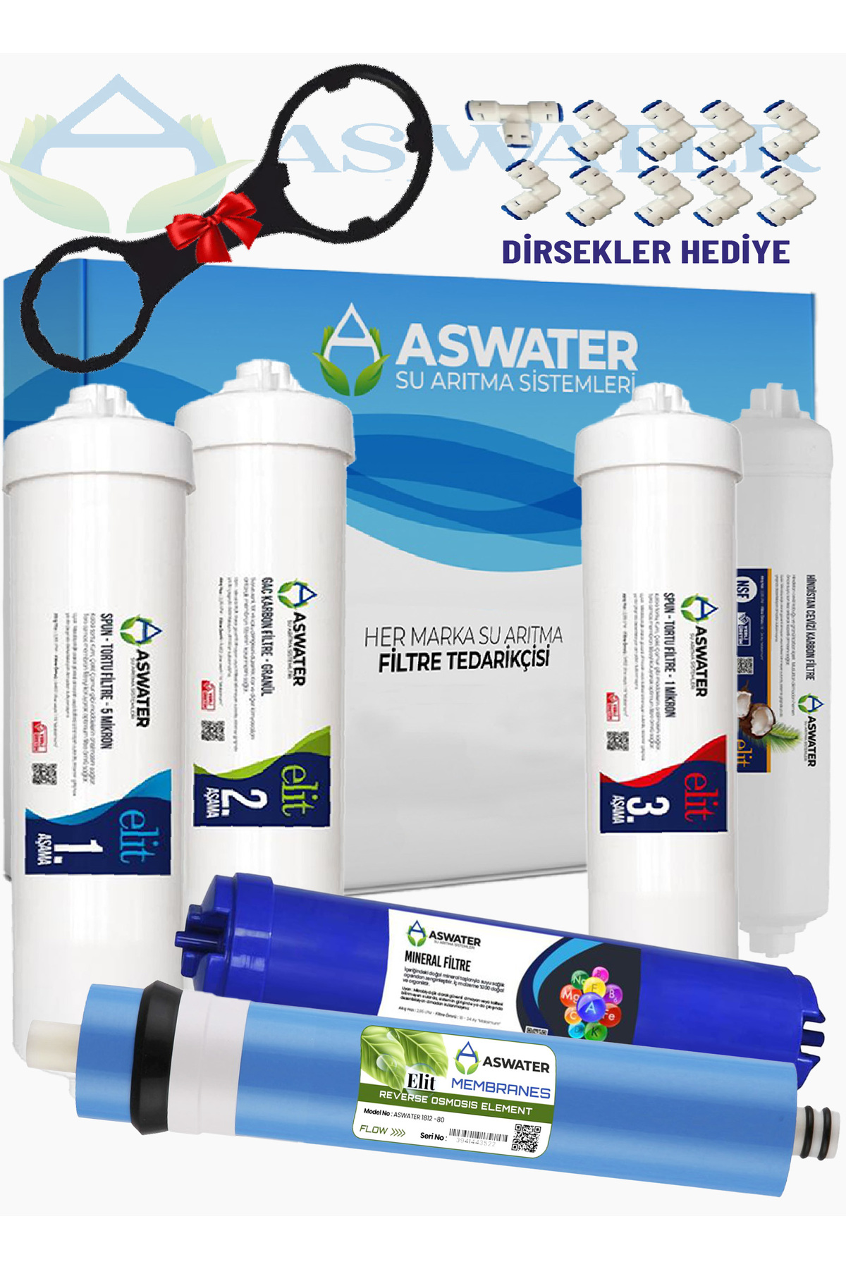 6-Stage 6-Piece Filter Set Compatible with İhlas Aura Cebilon and All Closed Case Devices with Mineral