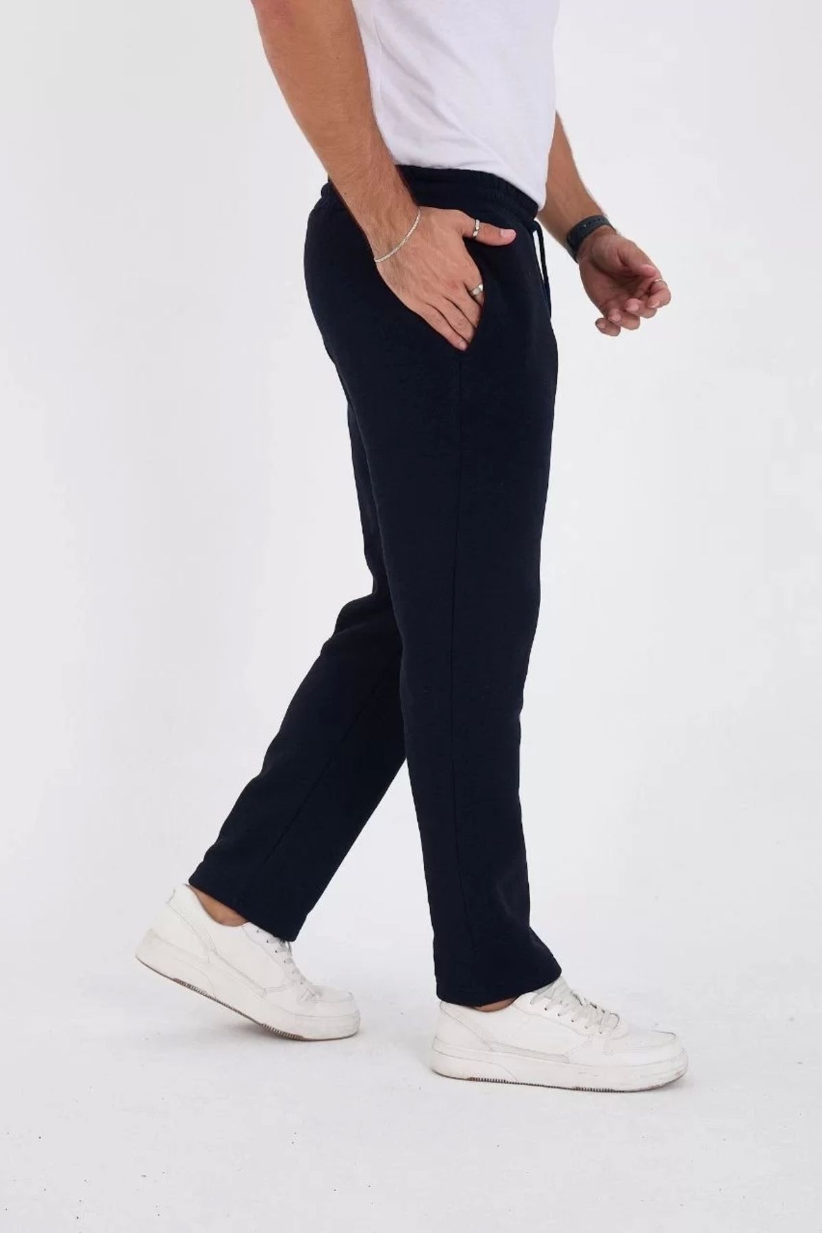 Mirage-Unisex Three Thread Basic Sweatpants - Navy Blue 6