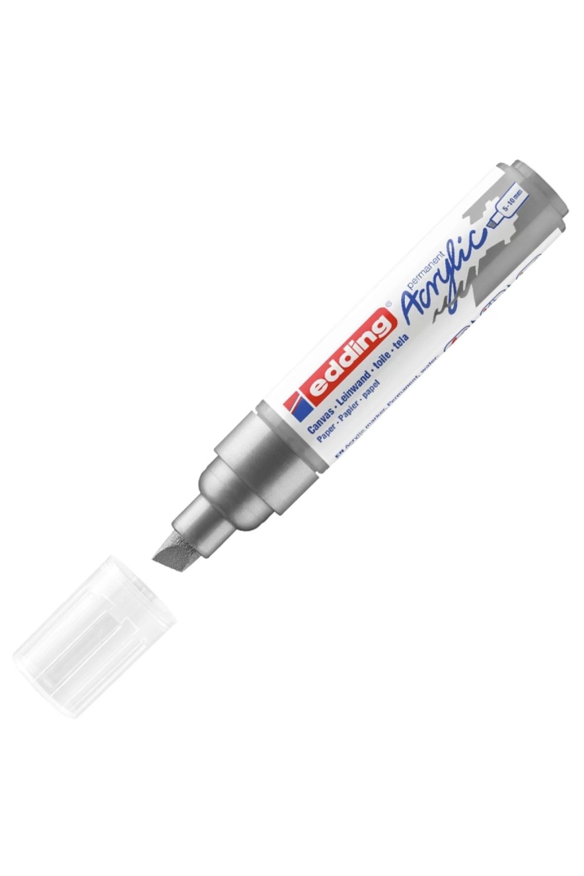 Edding-Eddıng 5000 No:923 Acrylic Pen Thick Tip 5-10mm Cut Point Silver 2