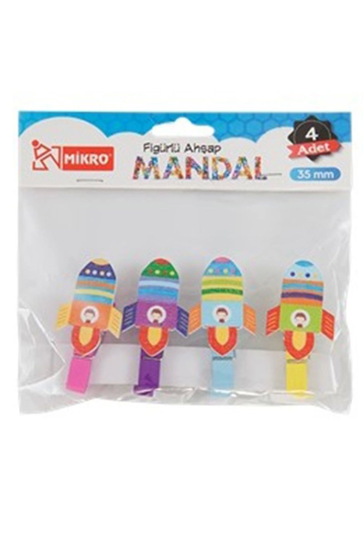 Mikro-Fm-24/04 Figured Wooden Peg Colorful 35mm 3