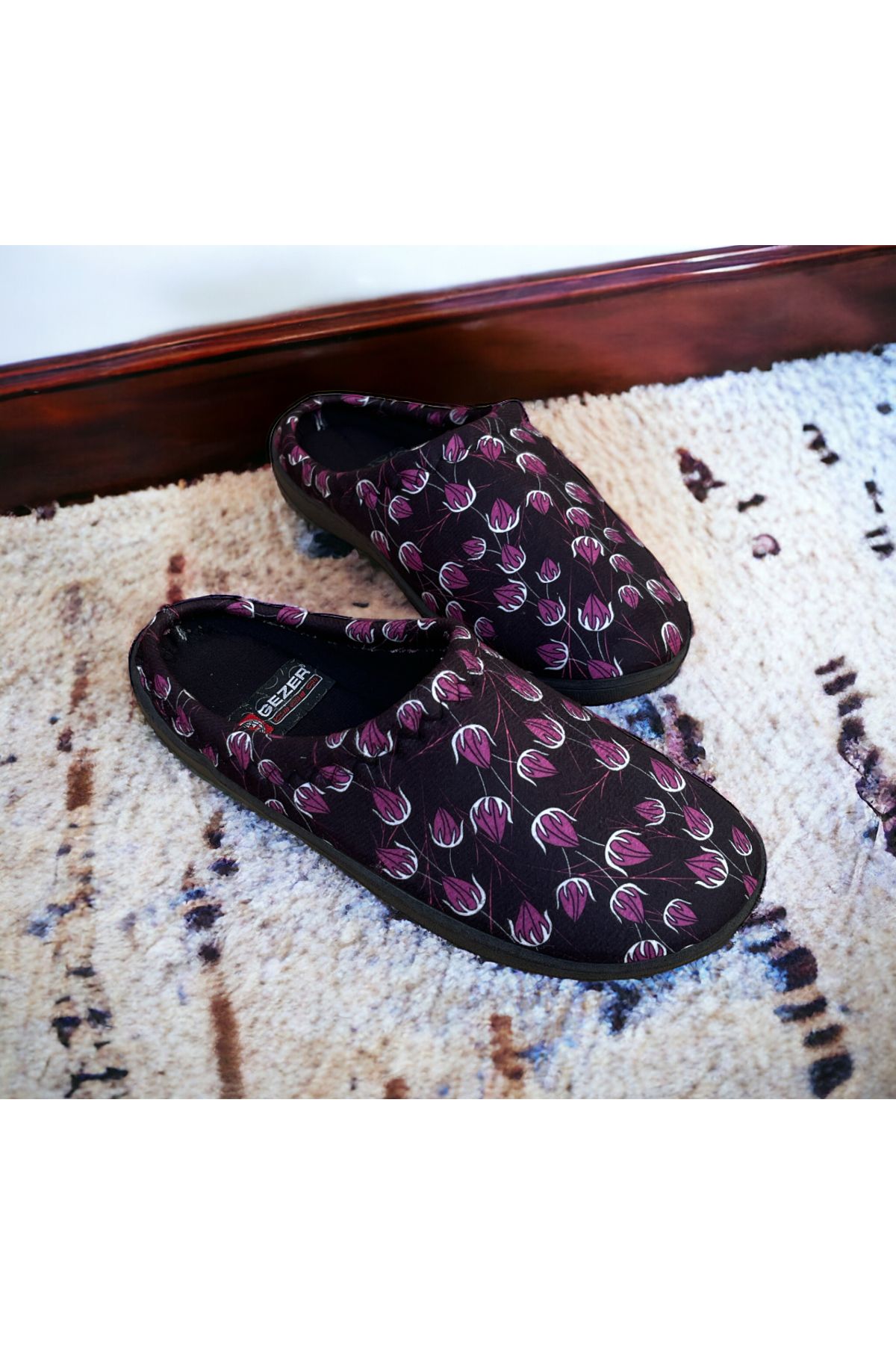 GEZER-Tulip Patterned Winter Home Slippers 5