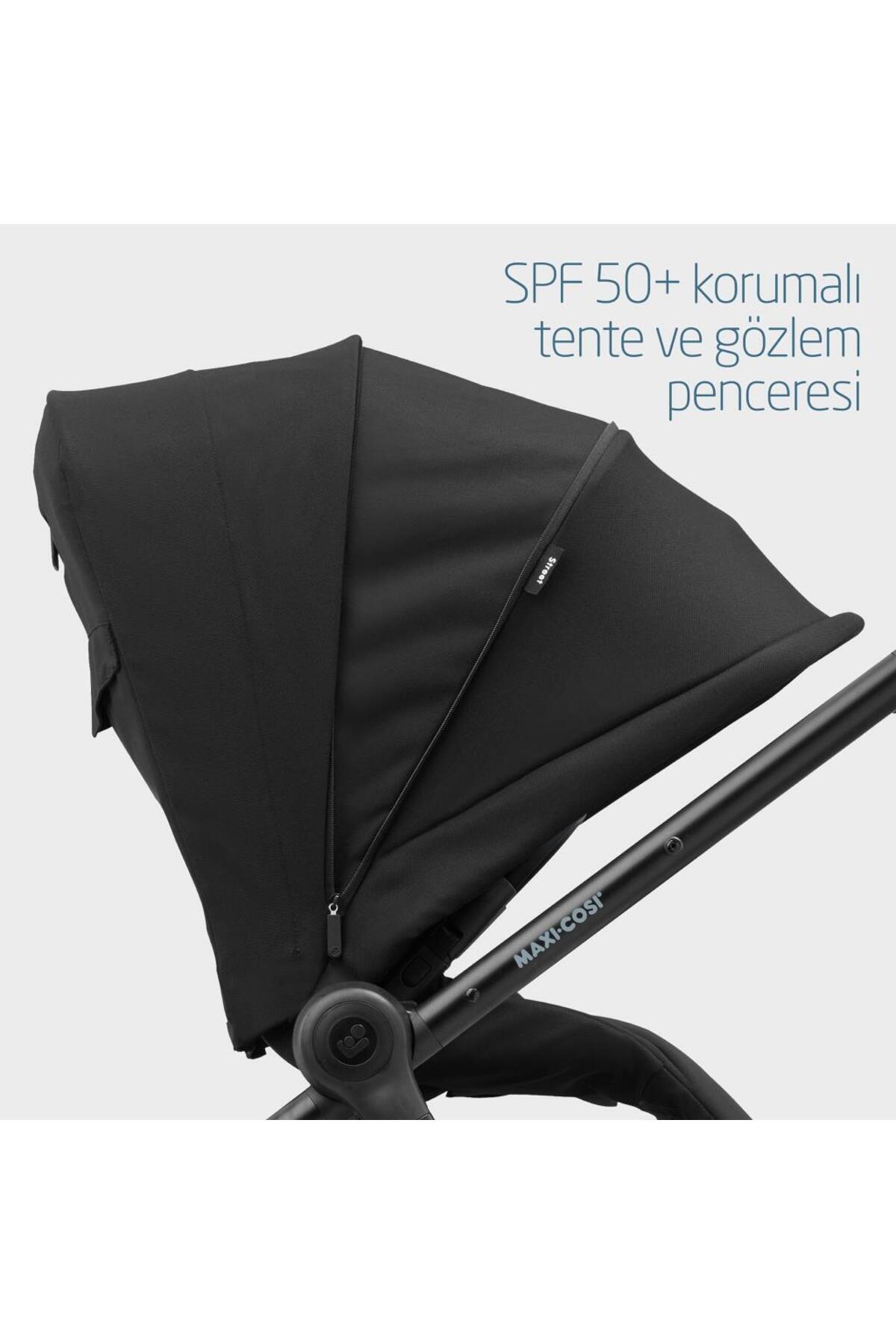 Maxi-Cosi Maxi Cosi Street Ekstra Portbebeli Tek Elle Katlanabilen Bebek Arabası Essential Black fotoğrafı 6 (önizleme)