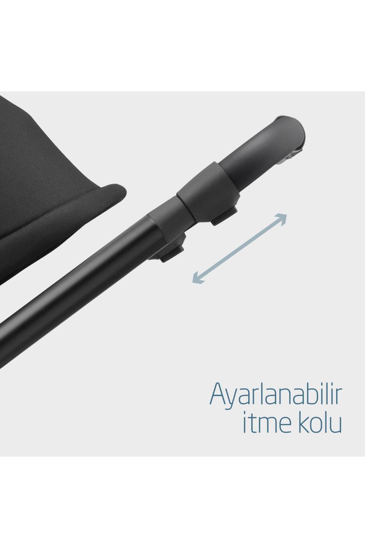 Maxi-Cosi Maxi Cosi Street Ekstra Portbebeli Tek Elle Katlanabilen Bebek Arabası Essential Black fotoğrafı 4 (önizleme)