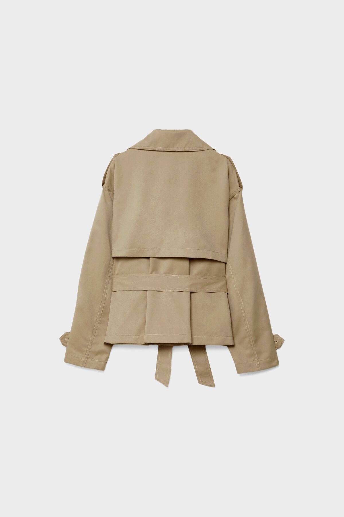 Stradivarius-Short trench coat with belt 6