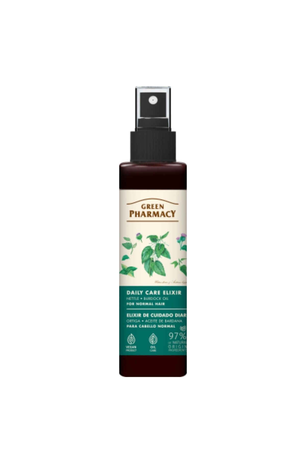Green Pharmacy %97 Organik Saç İksiri Normal Saçlar icin Isırgan Otu ve Dulavratotu Yağı 150 ml