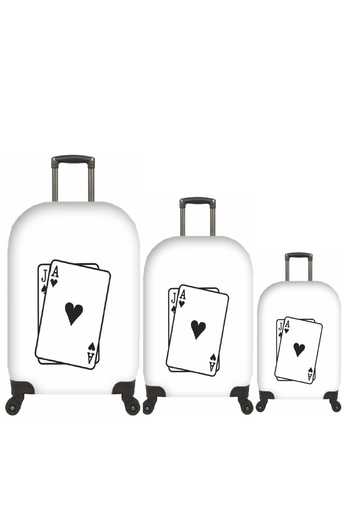 (My#89 Black Jack) VALİZLER İÇİN KILIF SETİ (KABİN ORTA VE BÜYÜK)