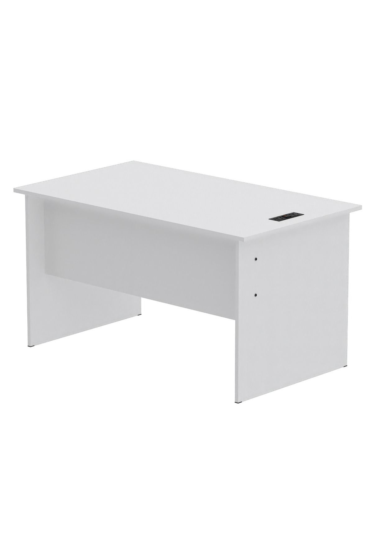 Mahmayi-Writing Table With Hanging Pedestal Attached Desktop Socket With USB AC Port - White 6