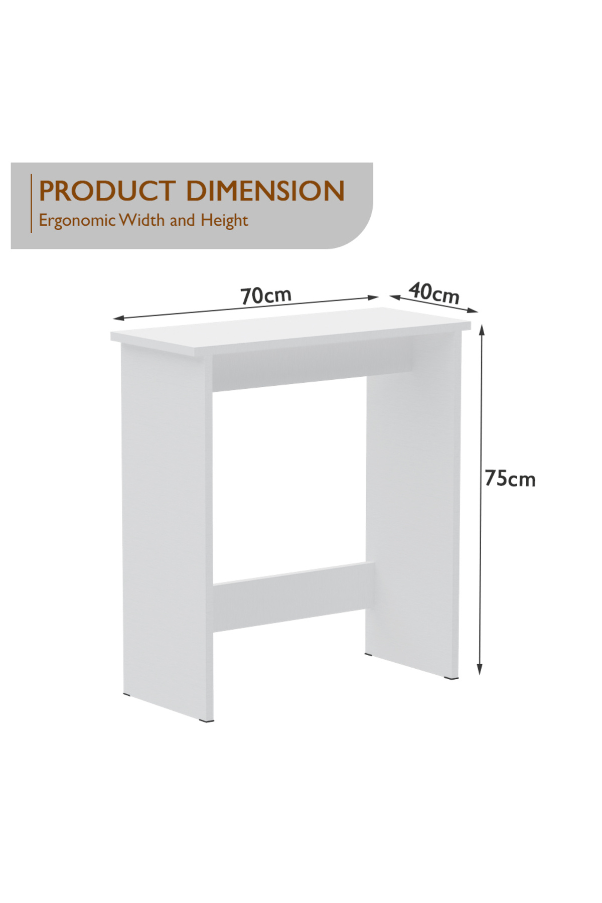 Mahmayi-Modern Study Desk with Foot Rest Support,Executive Desks Ideal for Office, White 2