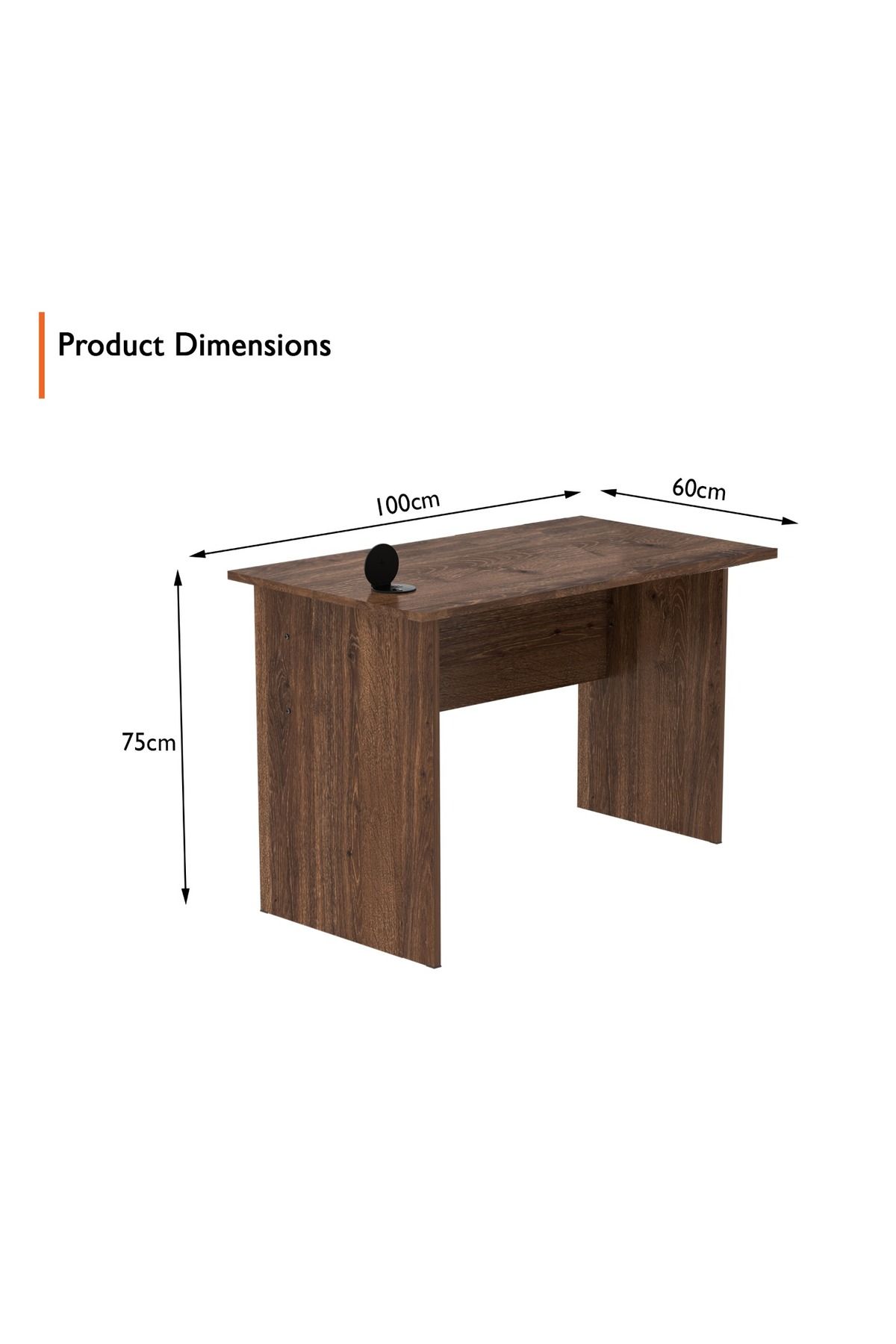 Mahmayi-Modern Writing Study Table With Round Desktop Power Module - Brown 3
