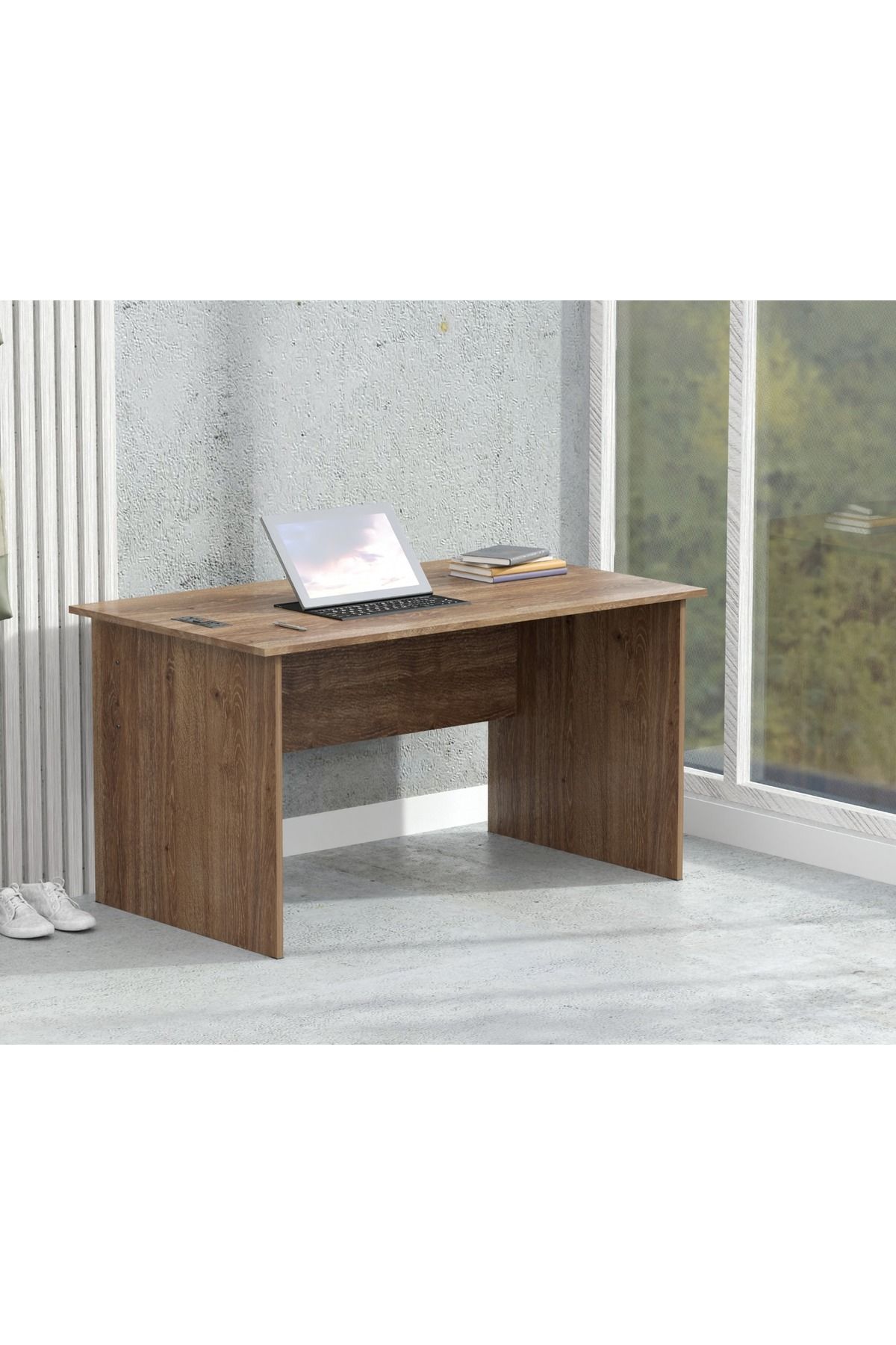 Mahmayi-Brown MP1-WO-BRN-PM Writing Table with Power Module, Power Strip Desktop Socket Board 4