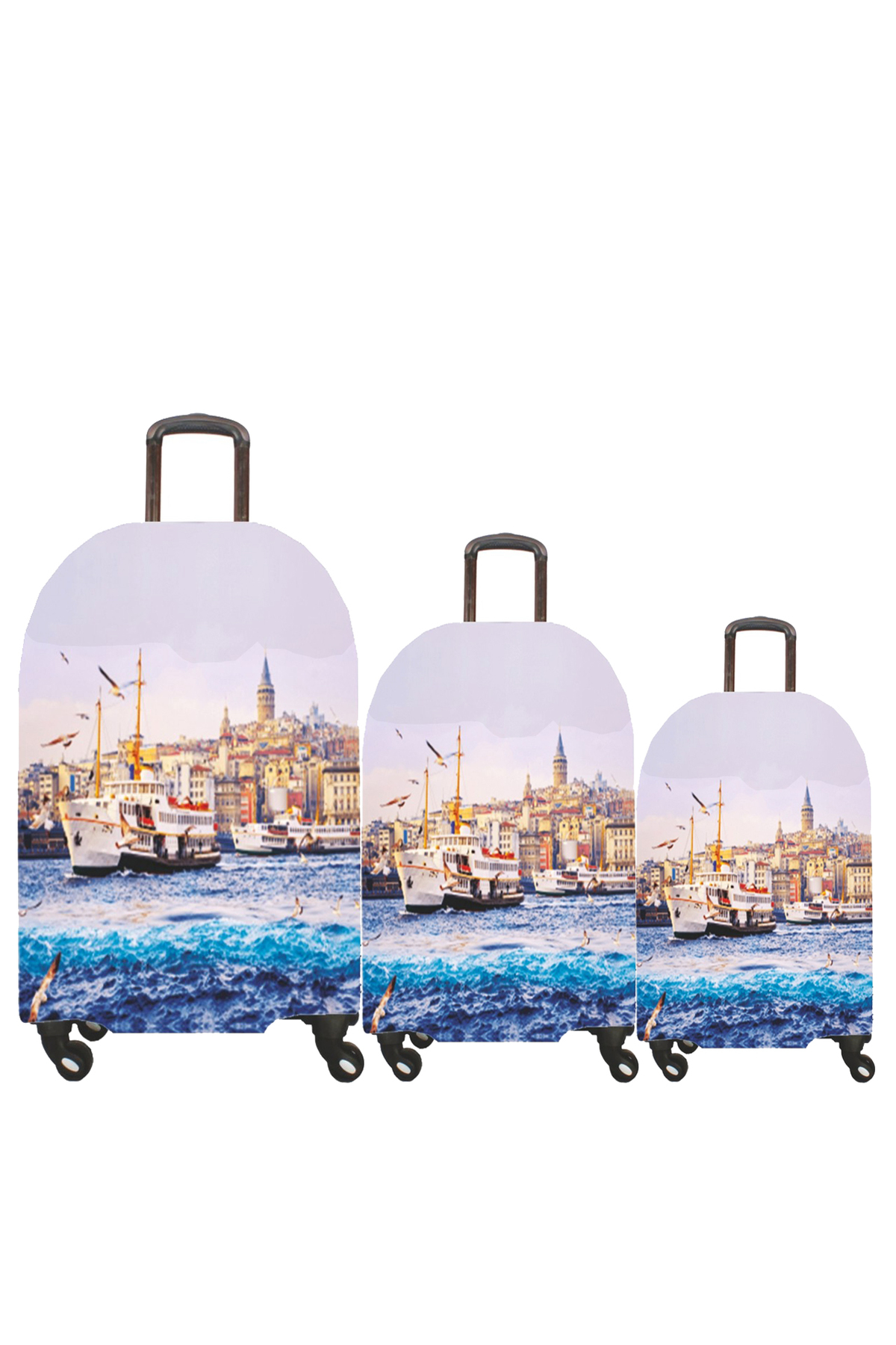 (My#33 Eminönü) VALİZLER İÇİN KILIF SETİ (KABİN ORTA VE BÜYÜK)