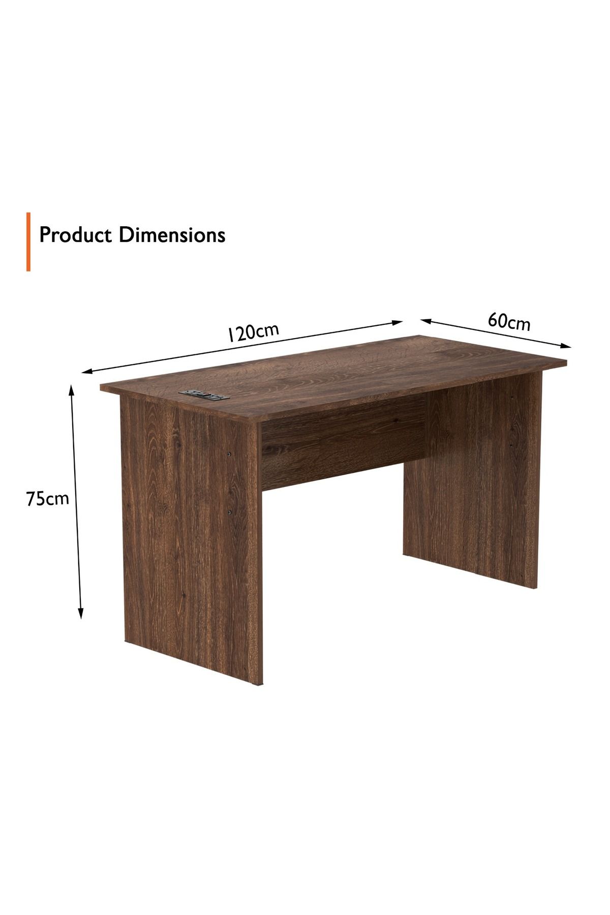 Mahmayi-Brown MP1-WO-BRN-PM Writing Table with Power Module, Power Strip Desktop Socket Board 3