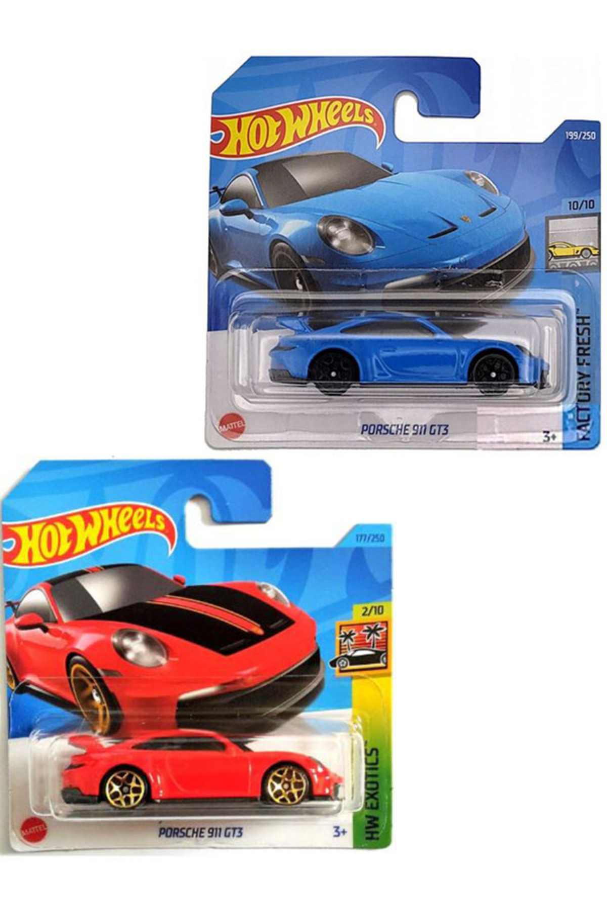 HOT WHEELS Porsche 911 Gt3 Mavi & Kırmızı 2 Araç Set (1:64) - Fiyatı