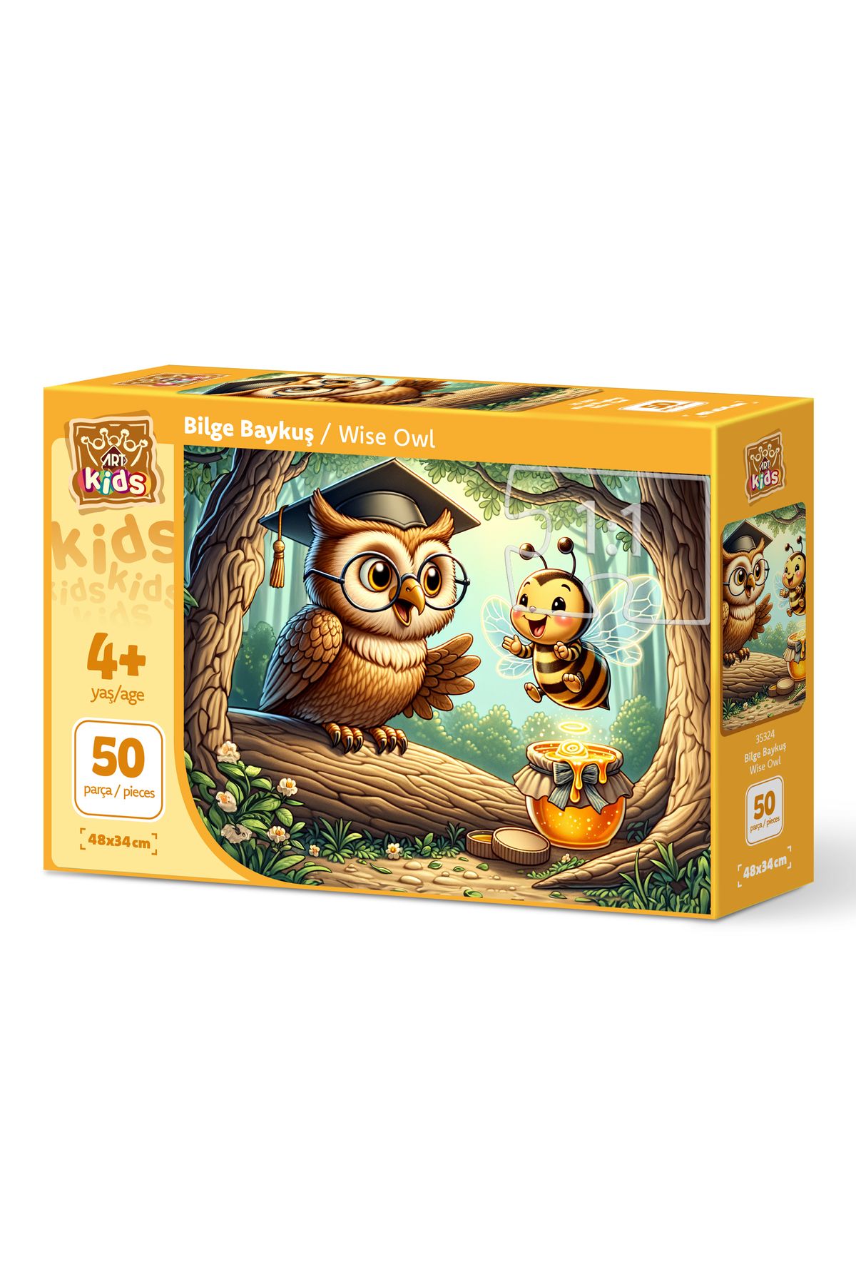 Art Puzzle-50 Pieces Art Child Wise Owl Puzzle 1