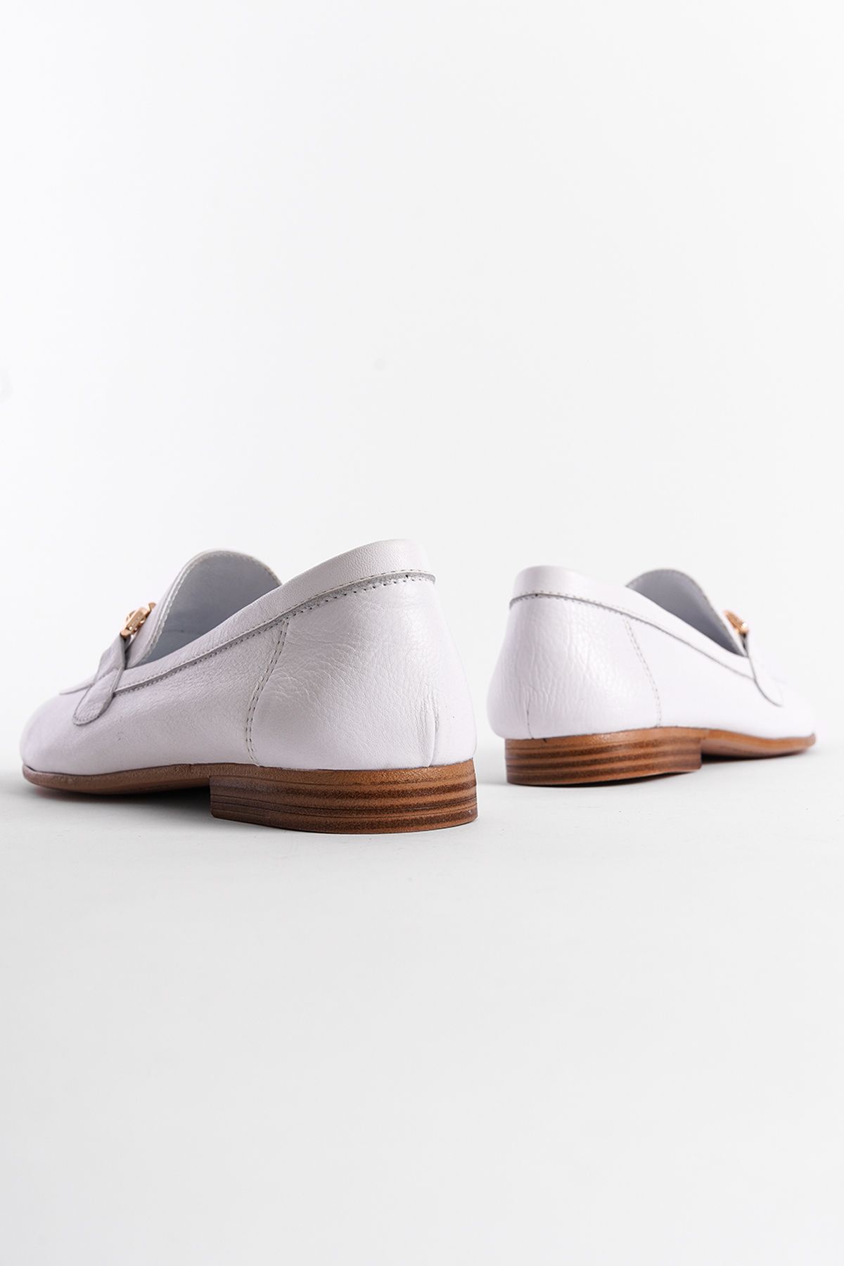 لوفر سفید زنانه چرمی واقعی Loafer اورجینال Capone Outfitters